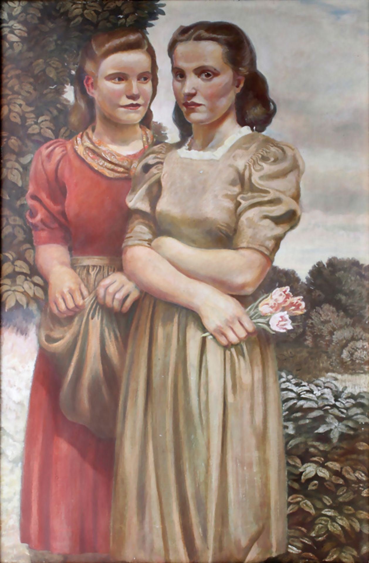 Erich Rein (1899-1960), 'Doppelporträt zweier Damen' / 'Double portrait of two ladies', 1. ...