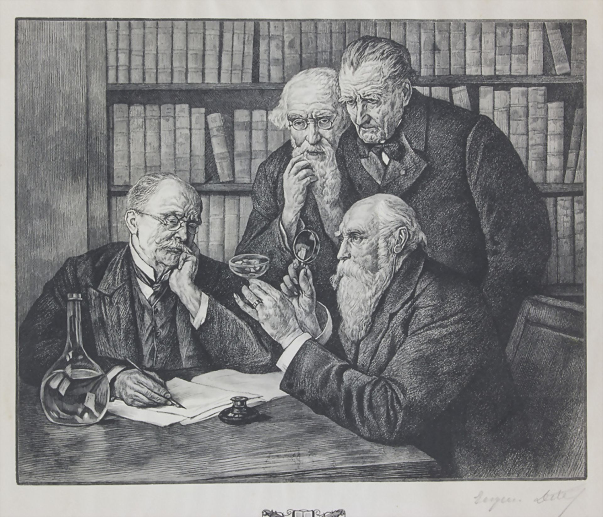 Eugène Dété (1848-1922), 'Die Wissenschaftler' / 'The scientists', 1920