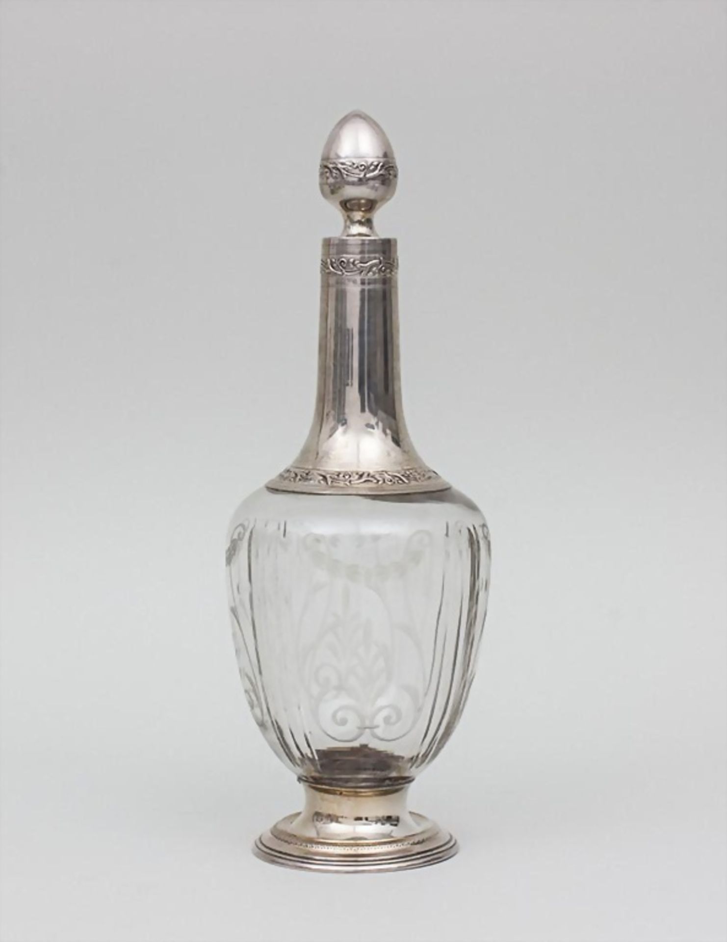 Kristallkaraffe mit Silbermontur/Crystal and Silver Liquor Decanter, Schweitzer & Fort, Paris, ...