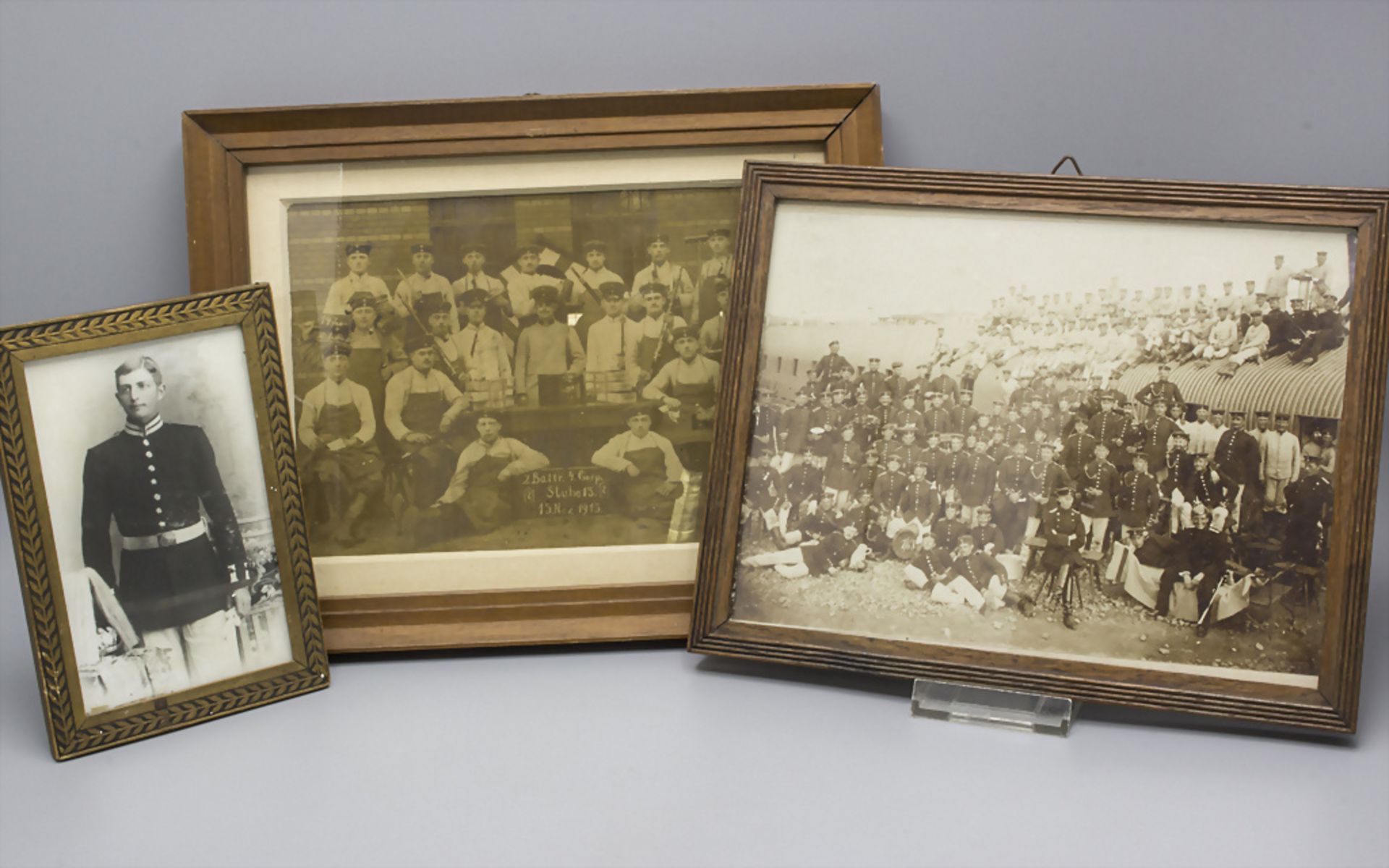 Konvolut Militärfotografien / A set of 3 military photos, deutsch, um 1913