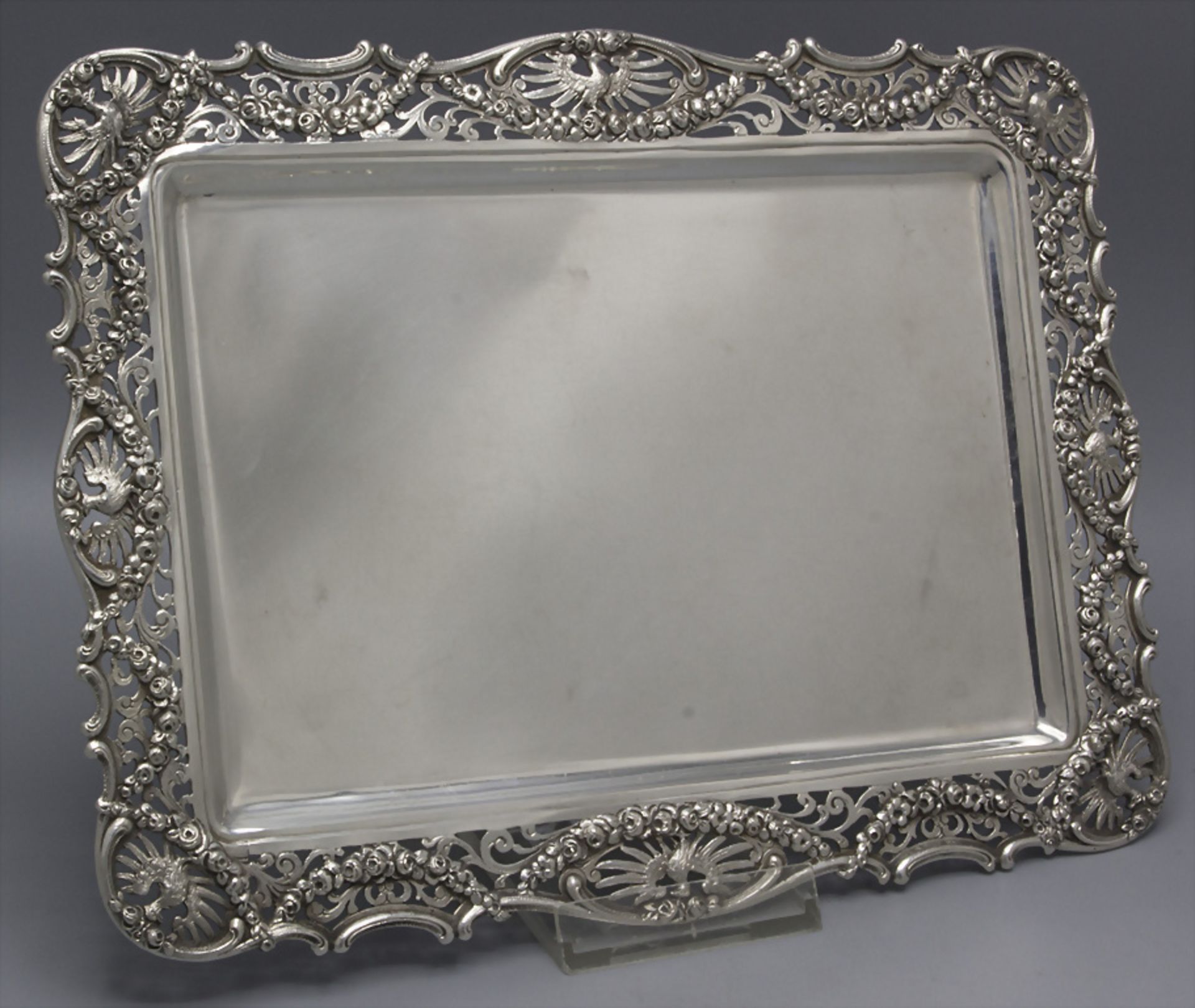 Silber Tablett / A silver tray, Schleisinger und Söhne, Hanau, um 1900