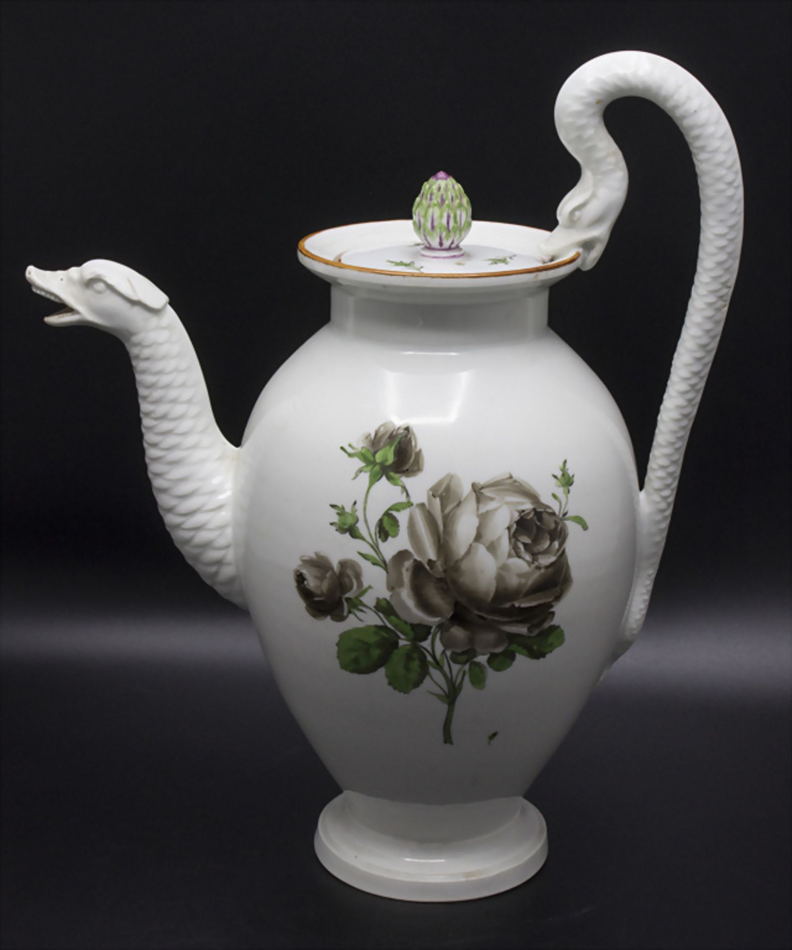 Biedermeier Kanne / An Empire coffee pot, Meissen, Anfang 19. Jh.