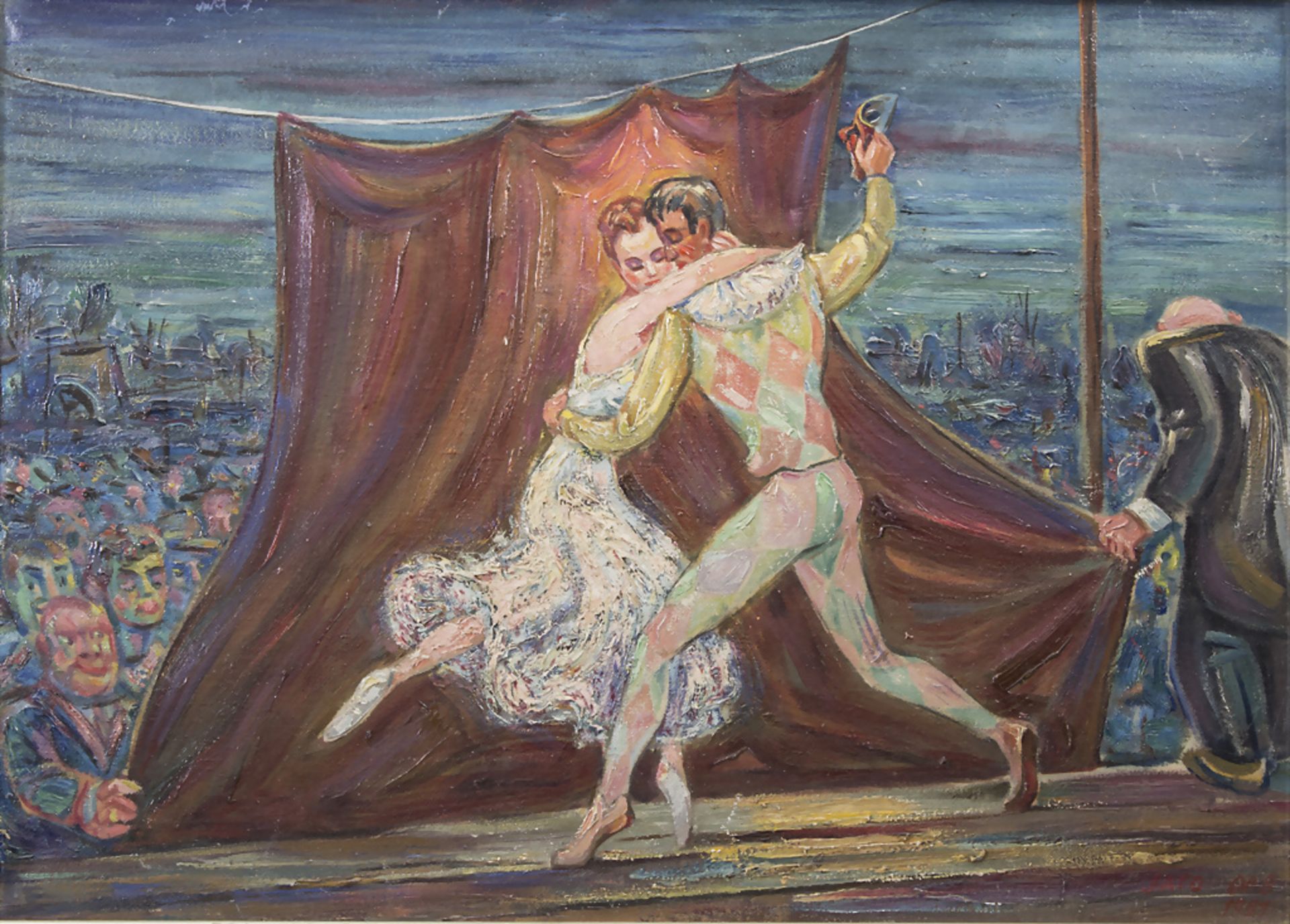 Hardy SCHNEIDER-SATO (1919-2002), Bildnis eines Harlekin mit Tänzerin / A harlequin with a ...