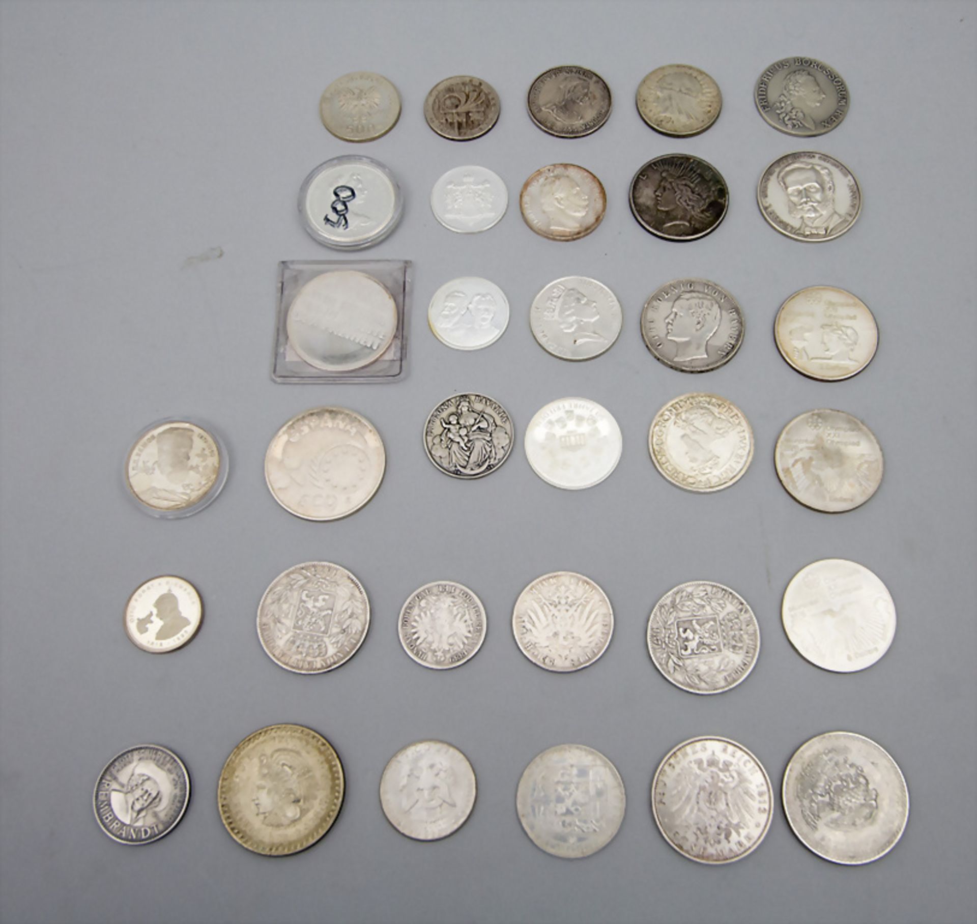 Sammlung Münzen und Medaillen aus Silber