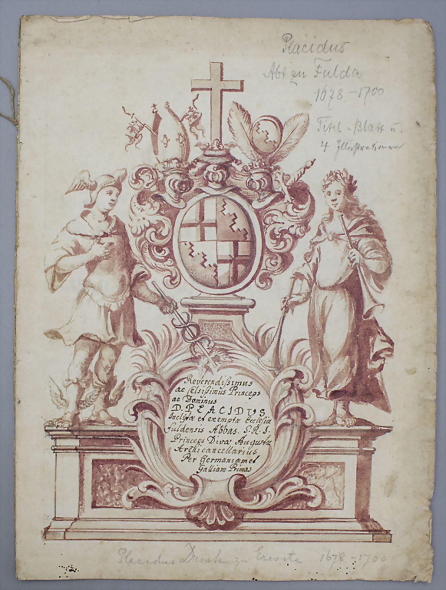 Manuskript zu Ehren Abt Placidius von Droste zu Erwitte (1641-1700)
