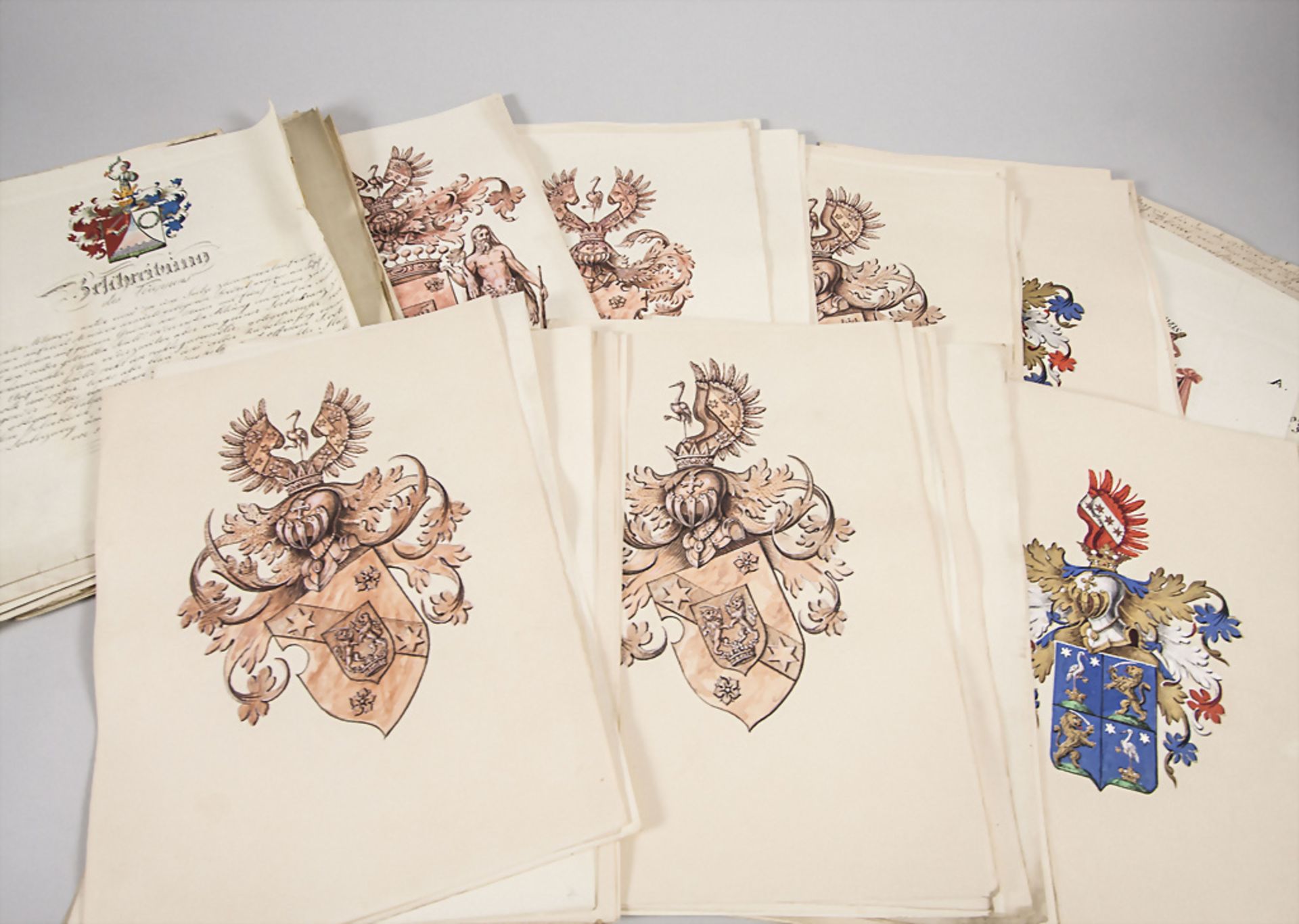 Konvolut Wappenmalerei / A collection of coat of arms drawings