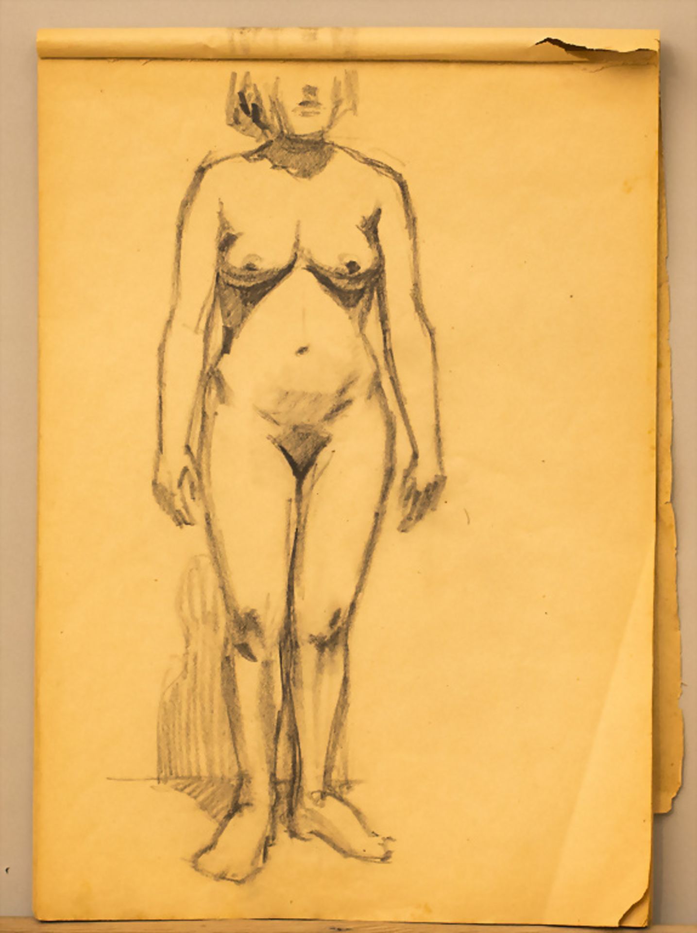 Zeichenblock/Skizzenbuch mit 26 Akt- und Kopfstudien / A sketching book with 26 nude and head ...