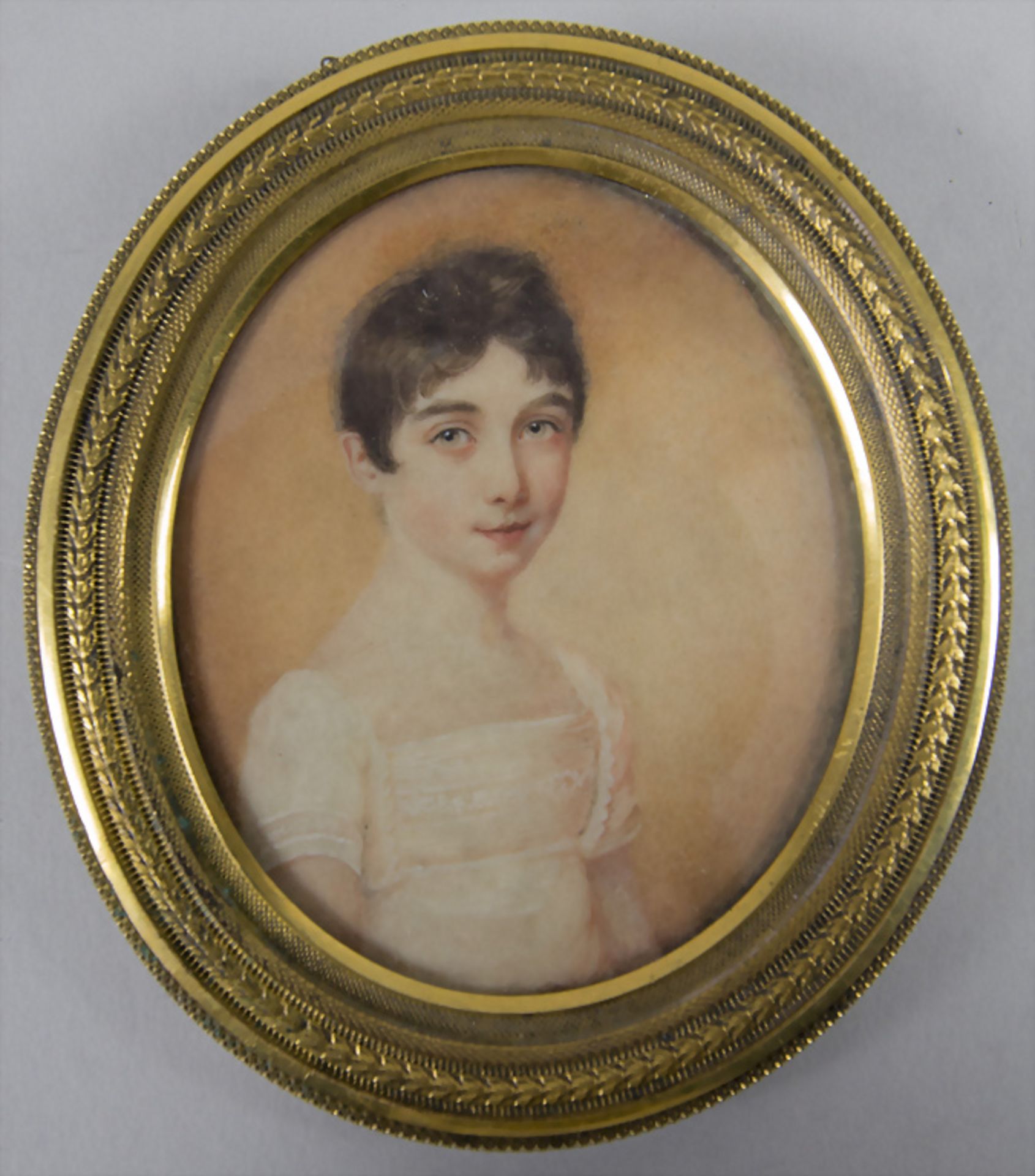 Empire Miniaturporträt eines Mädchens / An Empire miniature portrait of a girl, um 1810