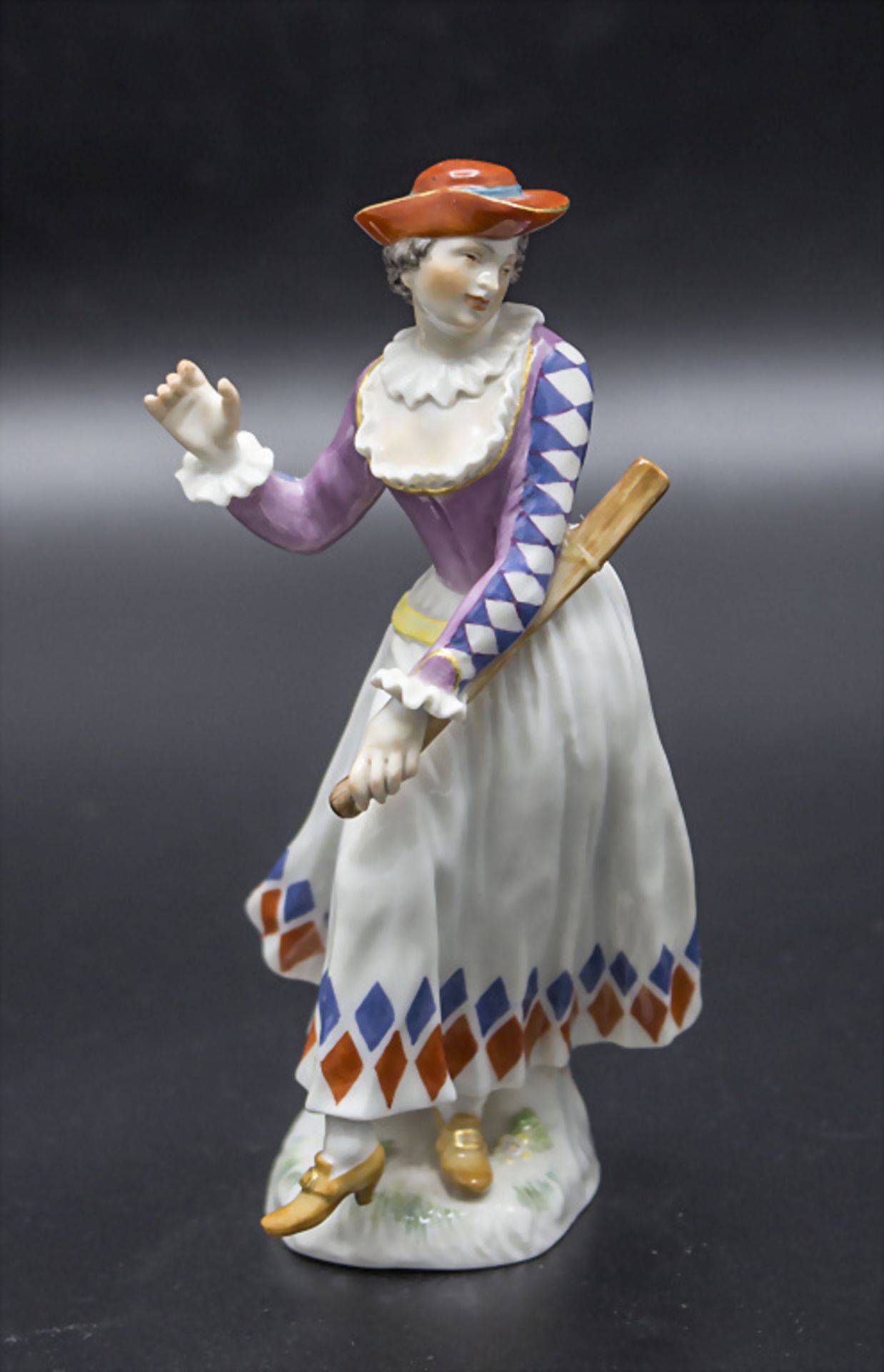 Porzellanfigur 'Arlequina' / A porcelain figure 'Arlequina', Peter Reinecke, Meissen, 20. Jh.