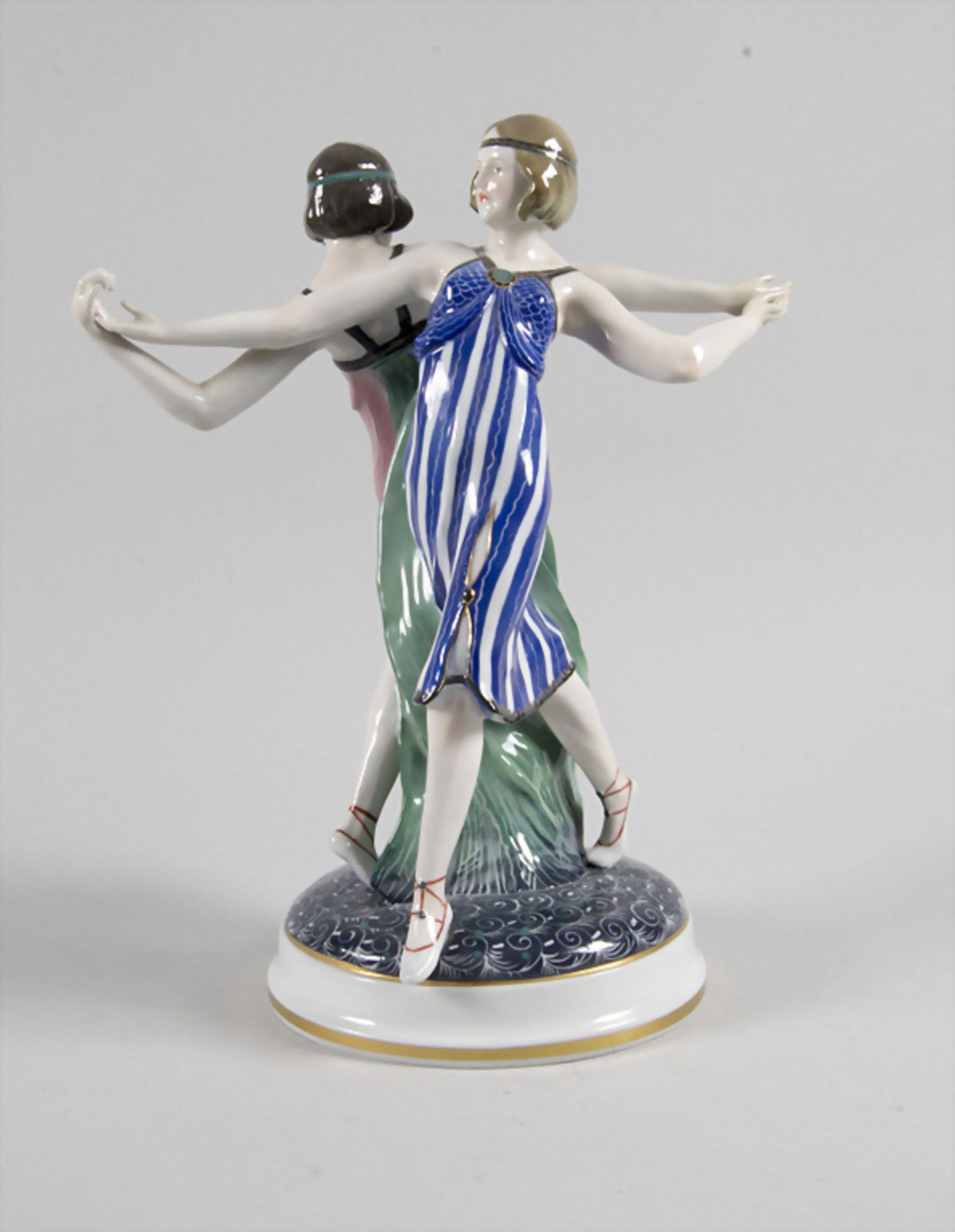 Art Déco Figurenpaar 'Charleston-Tänzerinnen' / An Art Deco pair of figures 'Charleston ...