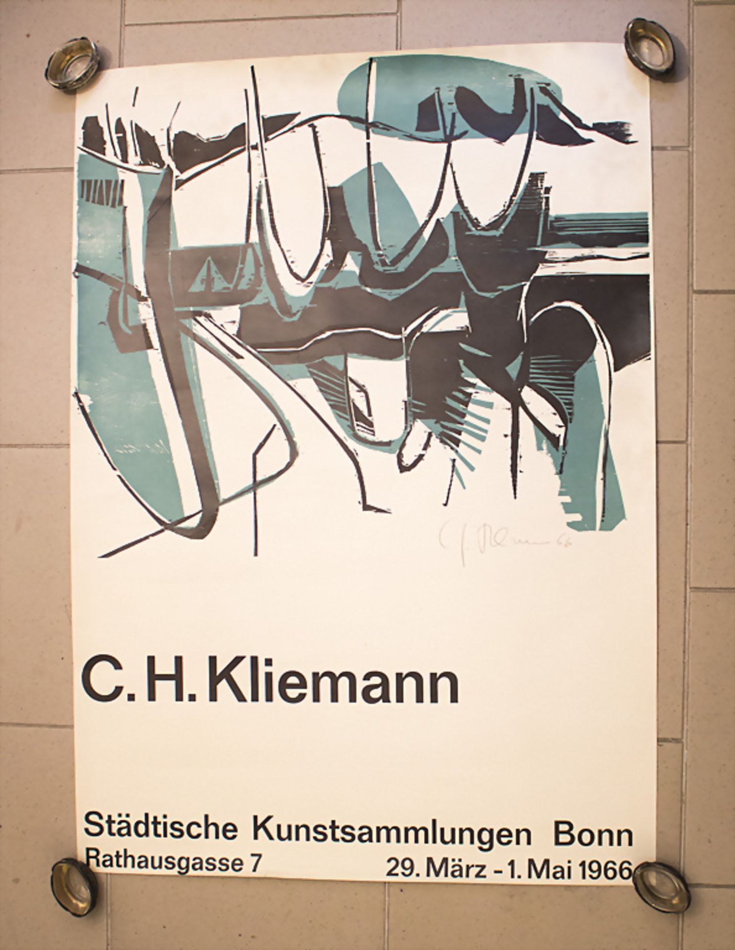 Carl-Heinz Kliemann (1924-2016), Ausstellungsplakat, Städtische Kunstsammlungen Bonn, 1966