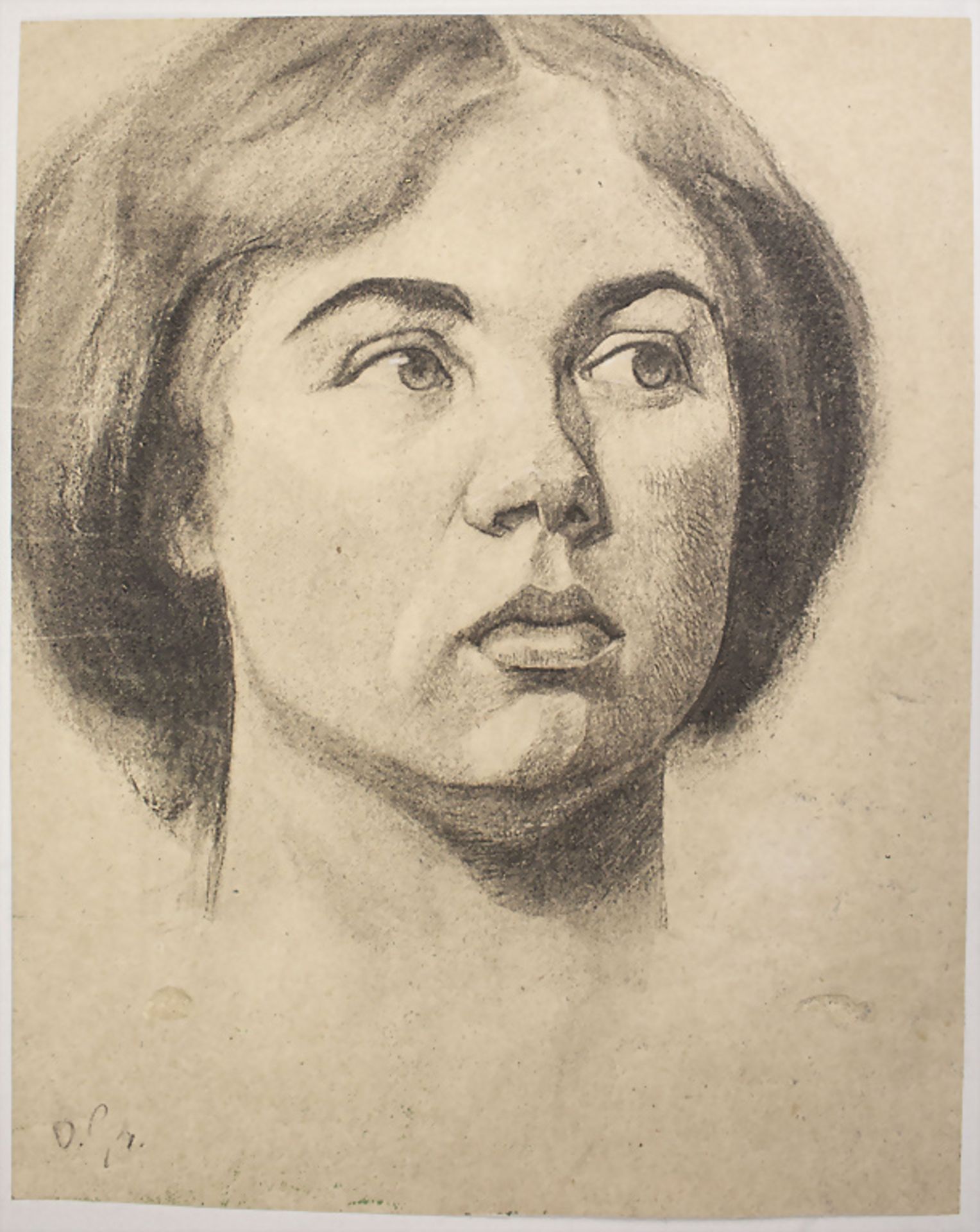 Otto Greiner (1869-1916), zugeschrieben, 'Frauenkopf' / 'Head of a woman', um 1900