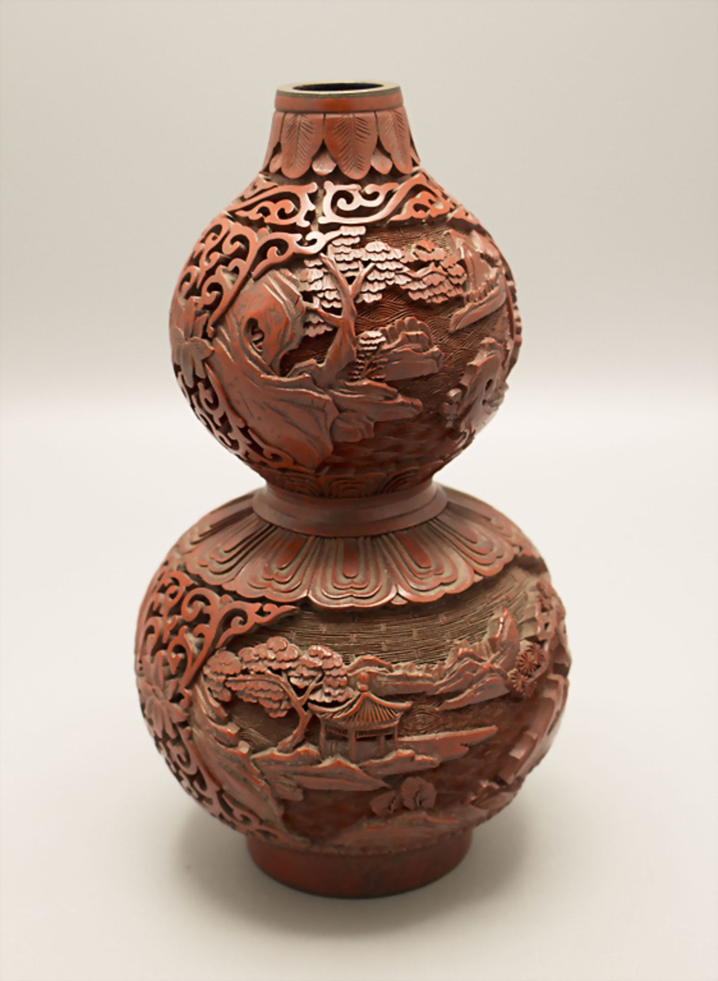 Kalebassen-Lackvase, China, Qing Dynastie (1644-1911), 19. Jh.