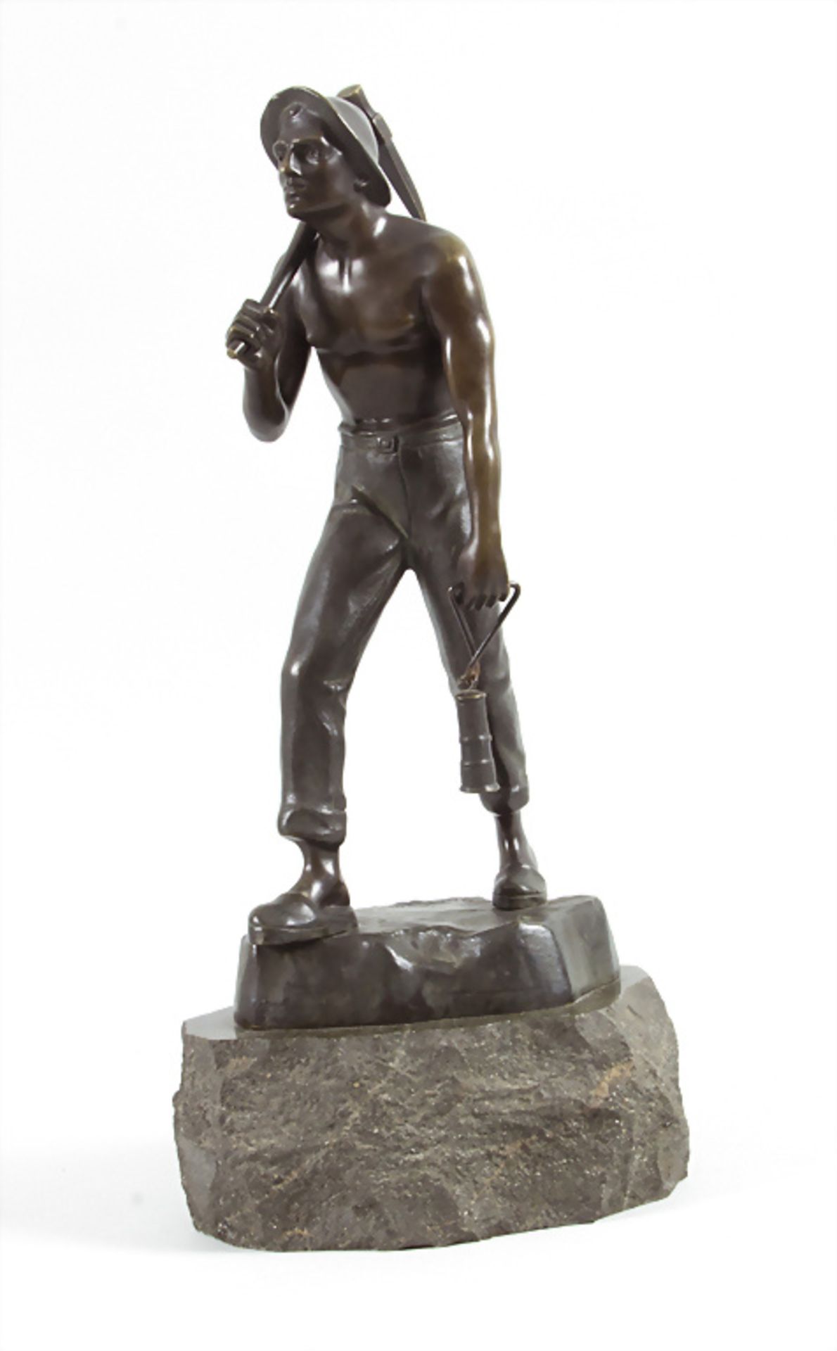 Prof. Hugo Otto Poerzel (1876-1963), 'Bergmann' / A bronze of a miner, um 1910-20