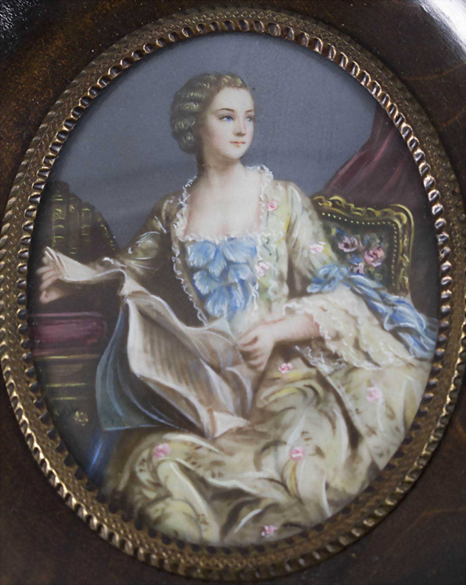 Ovales Miniatur-Porträt der Madame de Pompadour / An ovale miniature portrait of Madame de ...