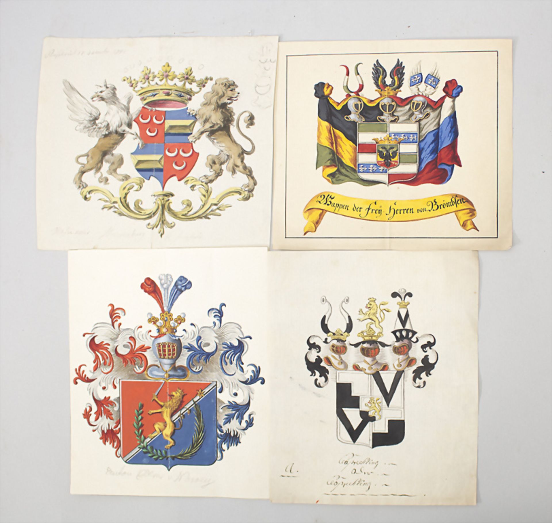 Konvolut Heraldik / A collection of coat of arms drawings