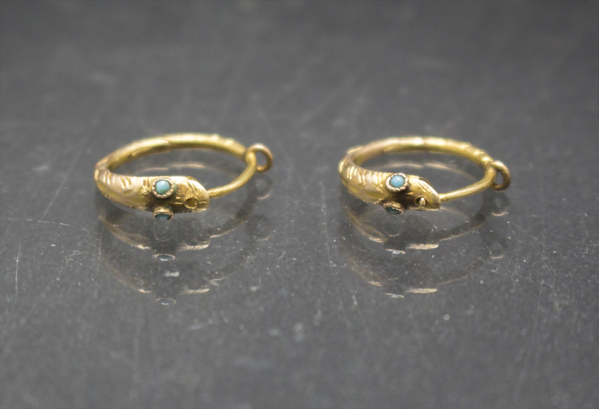 Paar Ohrringe / A pair of 14ct gold earrings