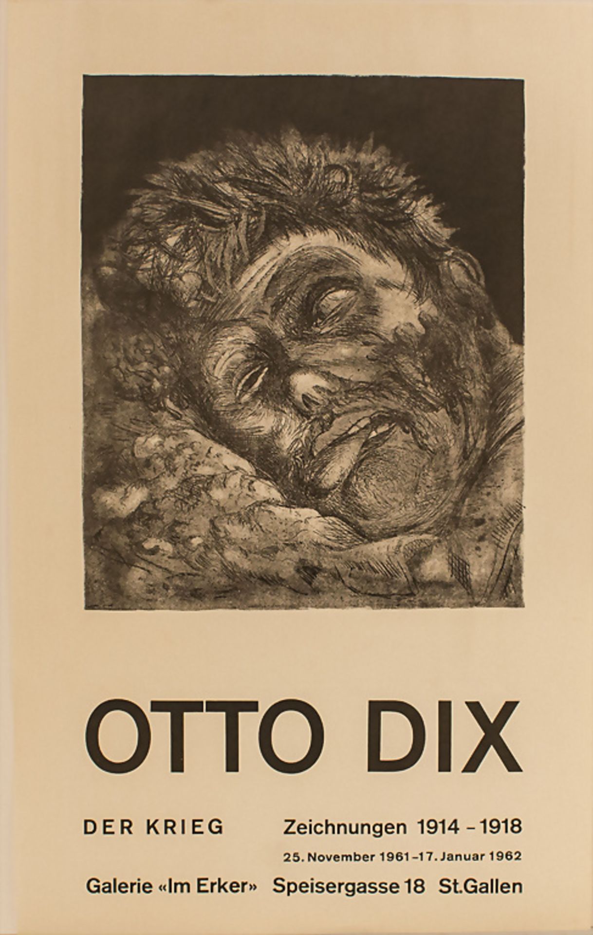 Ausstellungsplakat, Otto Dix, 'Der Krieg' / An exhibition poster, Otto Dix, 'The war', 1961