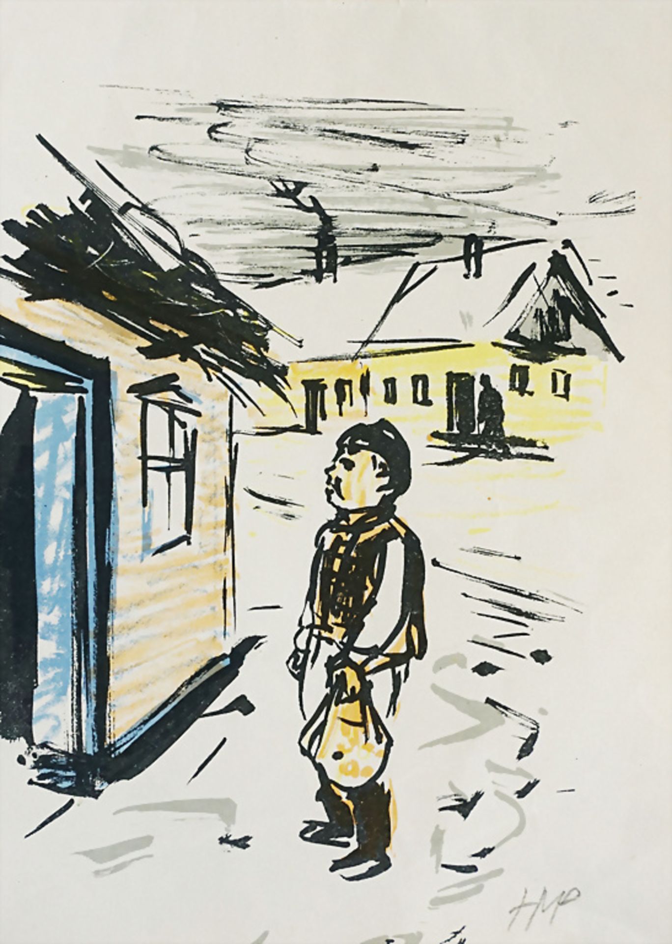 Max Hermann Pechstein (1881-1955), zugeschrieben, 'Dorfjunge mit Einkaufsbeutel' / 'A village ...