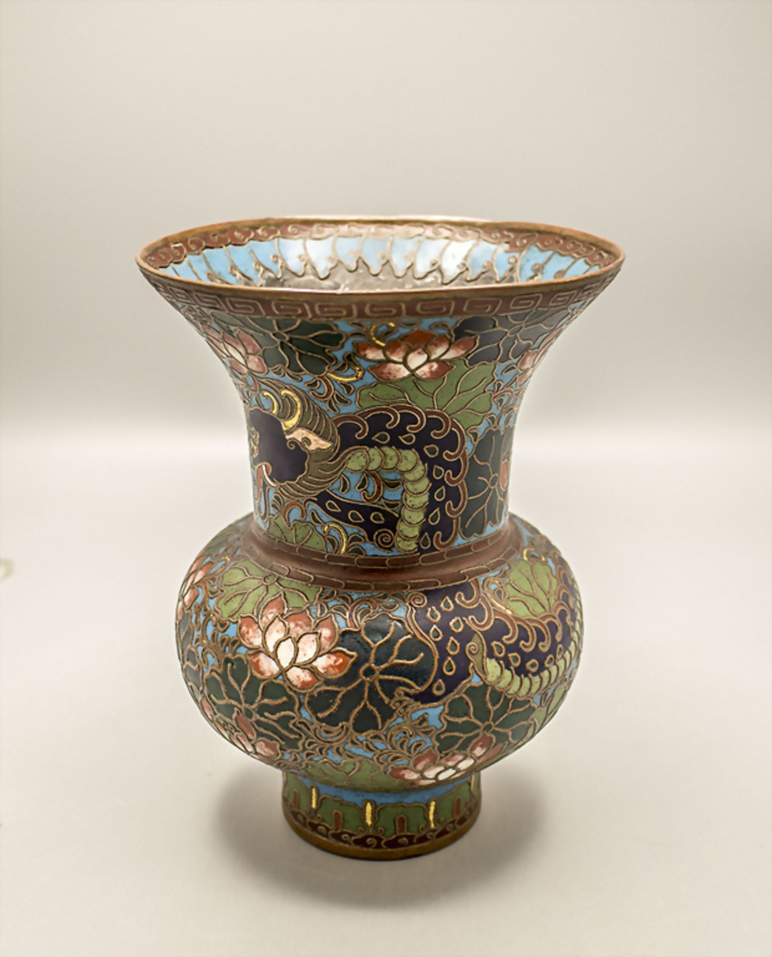 Seltene Cloisonné-Vase, China, Qing Dynastie (1644-1911)