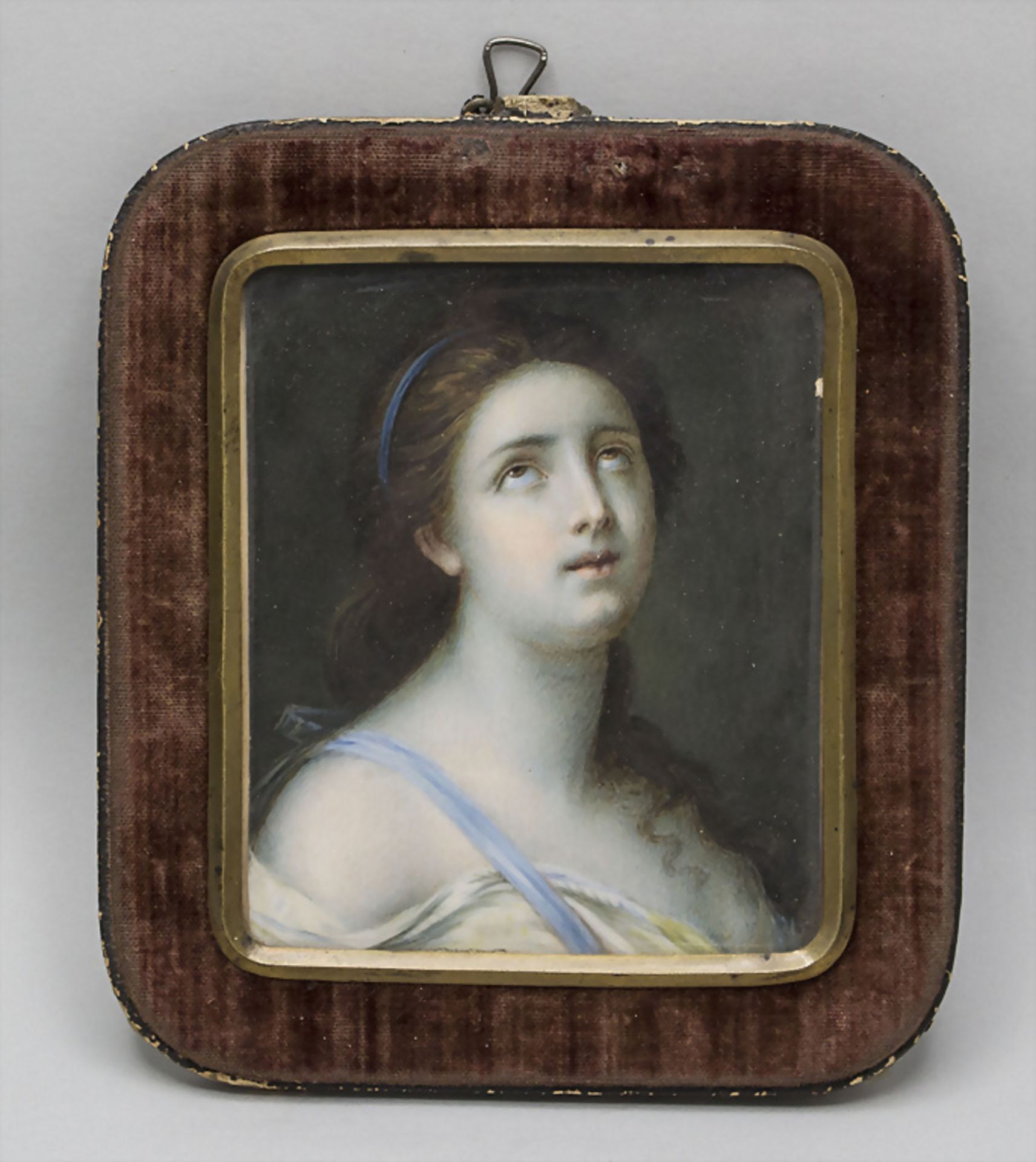 Miniatur Porträt einer jungen Frau / A miniature portrait of a young woman, Rom/Roma 1869