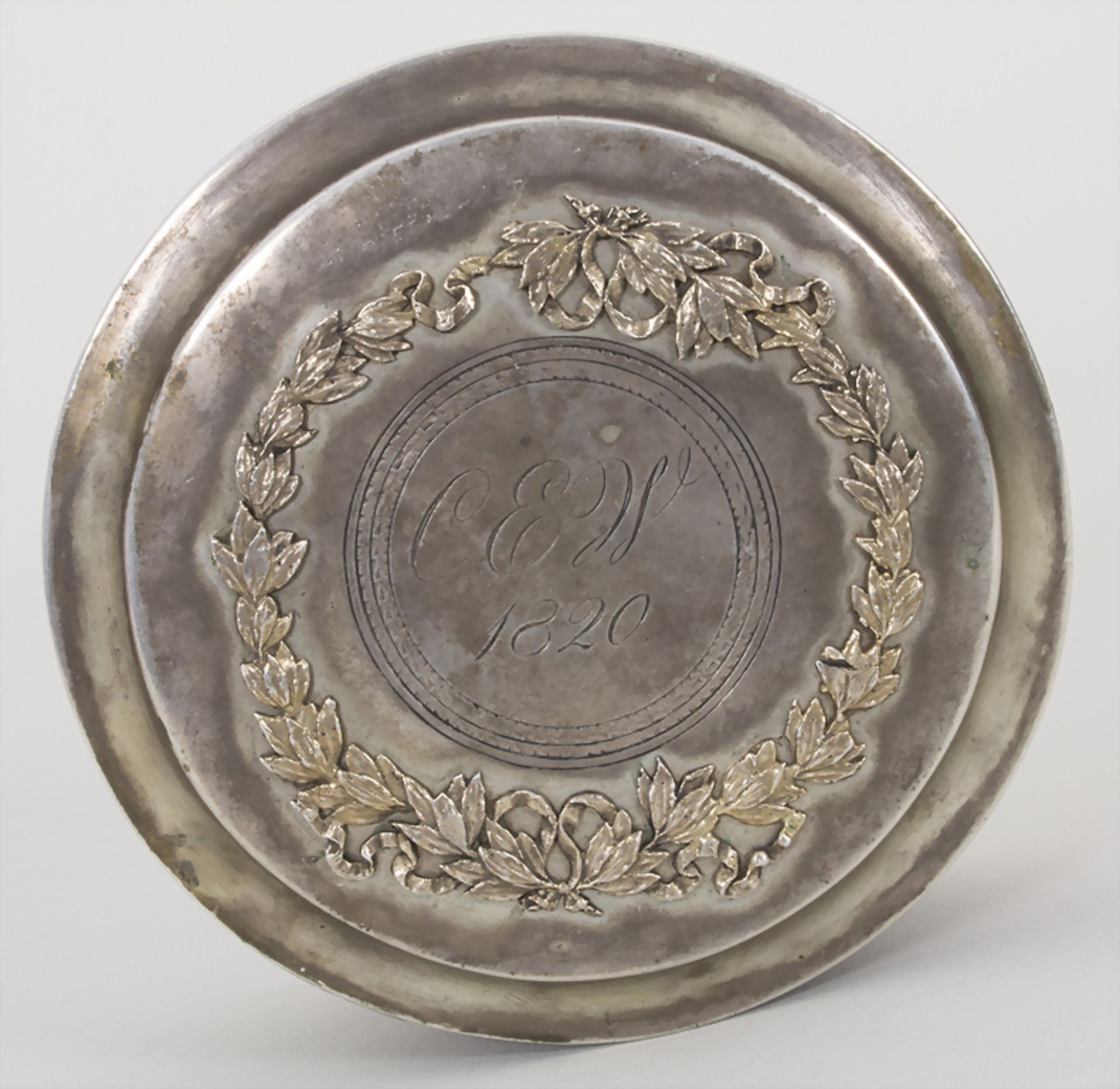 Empire Deckeldose / A lidded Empire silver box, Johann Valentin Jentha, Breslau/Wroclaw, um 1810 - Bild 5 aus 10