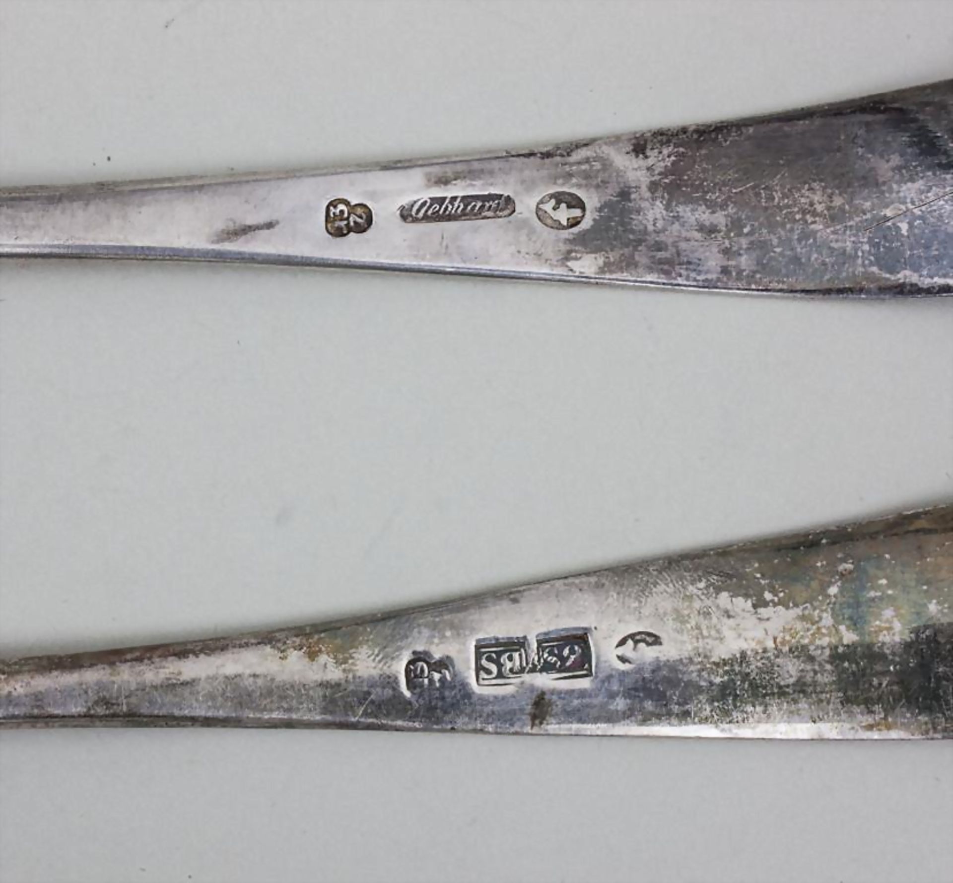 4+2 Suppenlöffel/6 Silver Spoons, Mannheim, um 1820 - Bild 2 aus 3