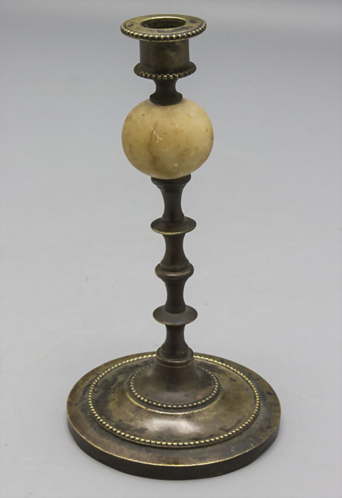 Miniatur Kerzenleuchter / A miniature bronze candle holder, 19. Jh.