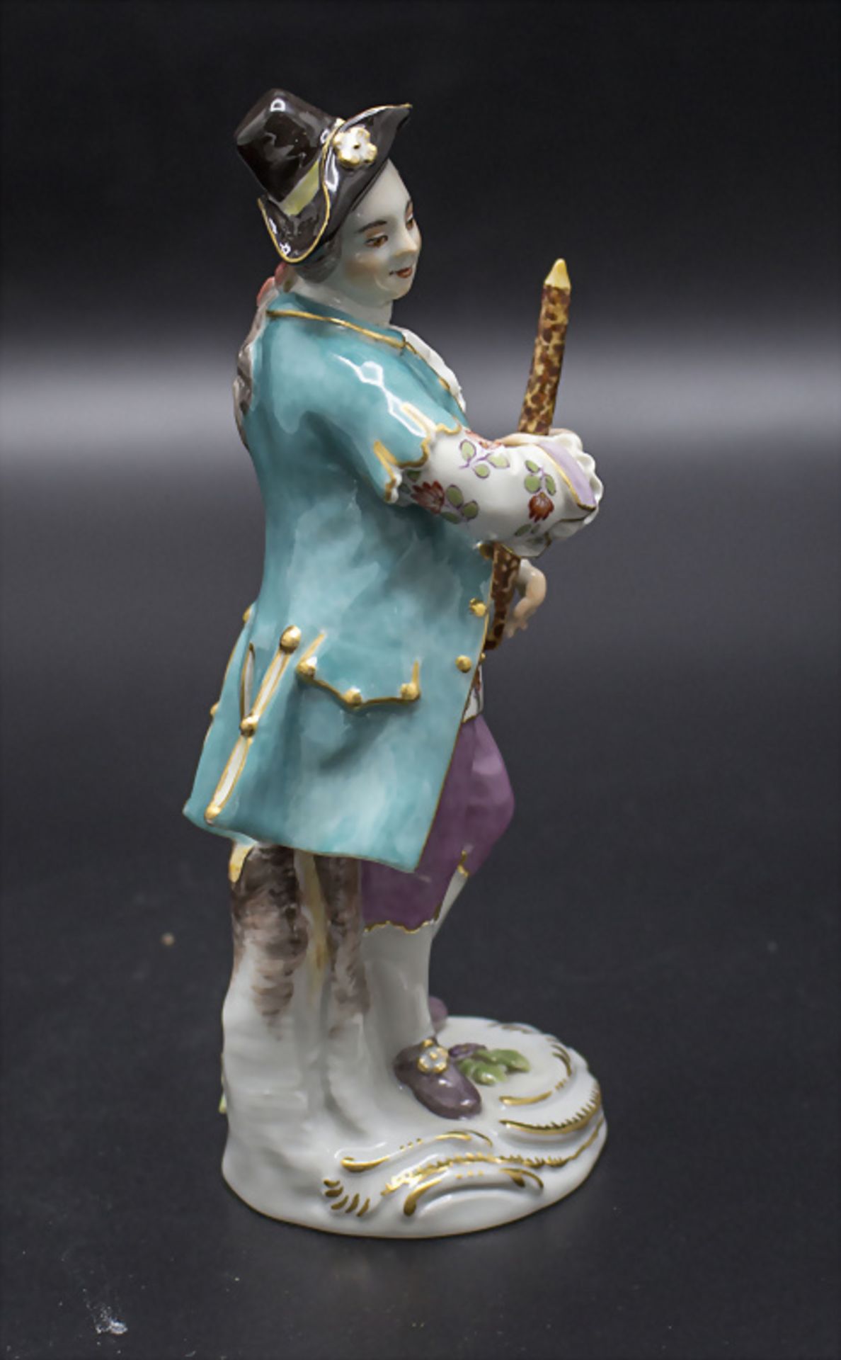 Porzellanfigur 'Klarinettist' / A porcelain figure of a clarinet player, Johann Elias Meyer, ... - Bild 4 aus 5