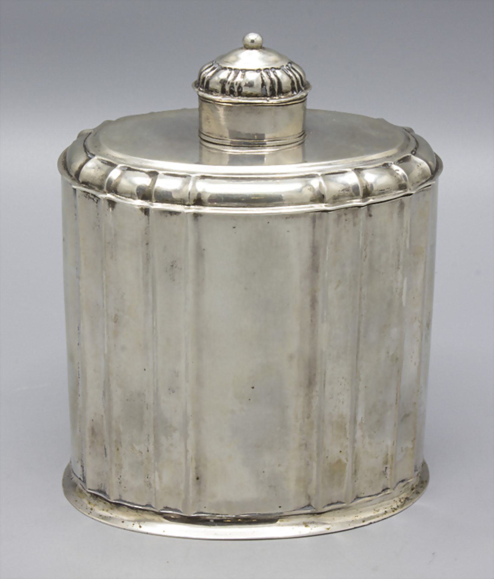 Barock Teedose / A Baroque silver tea caddy, Johann Gottlieb Seydffart, Zwickau, um 1750 - Bild 2 aus 5