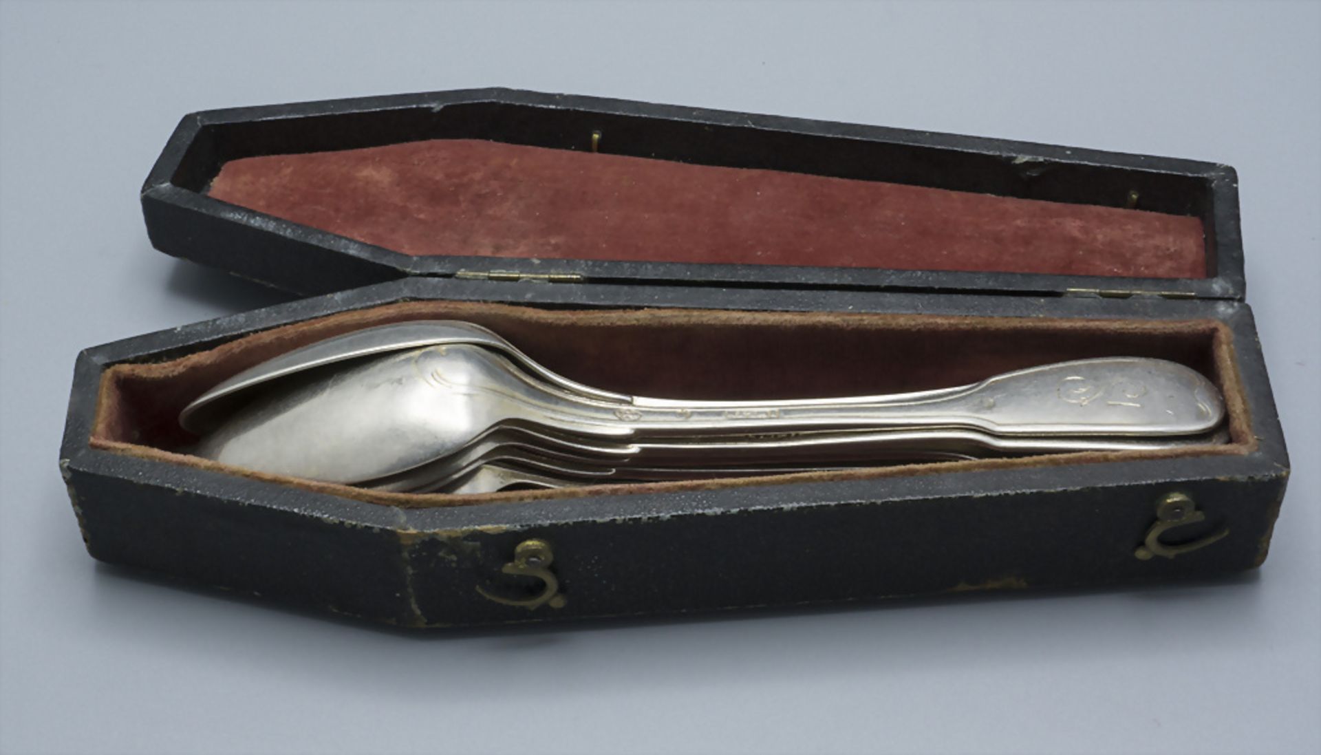 6 Löffel / 6 cuillères en argent massif / 6 silver spoons, Francois Daniel Imlin, Straßburg / ... - Bild 3 aus 6