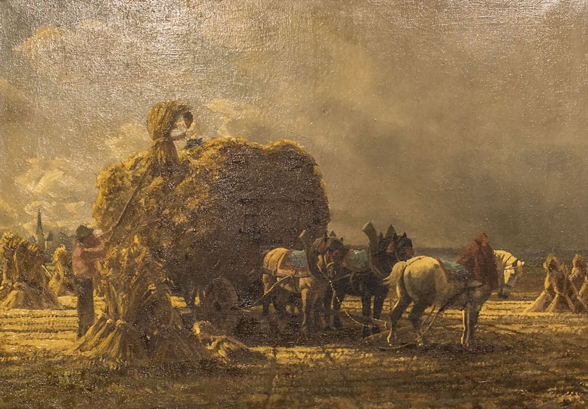 Künstler Anfang des 20. Jh., 'Getreideernte vor dem Gewitter' / 'Harvest before the thunderstorm'