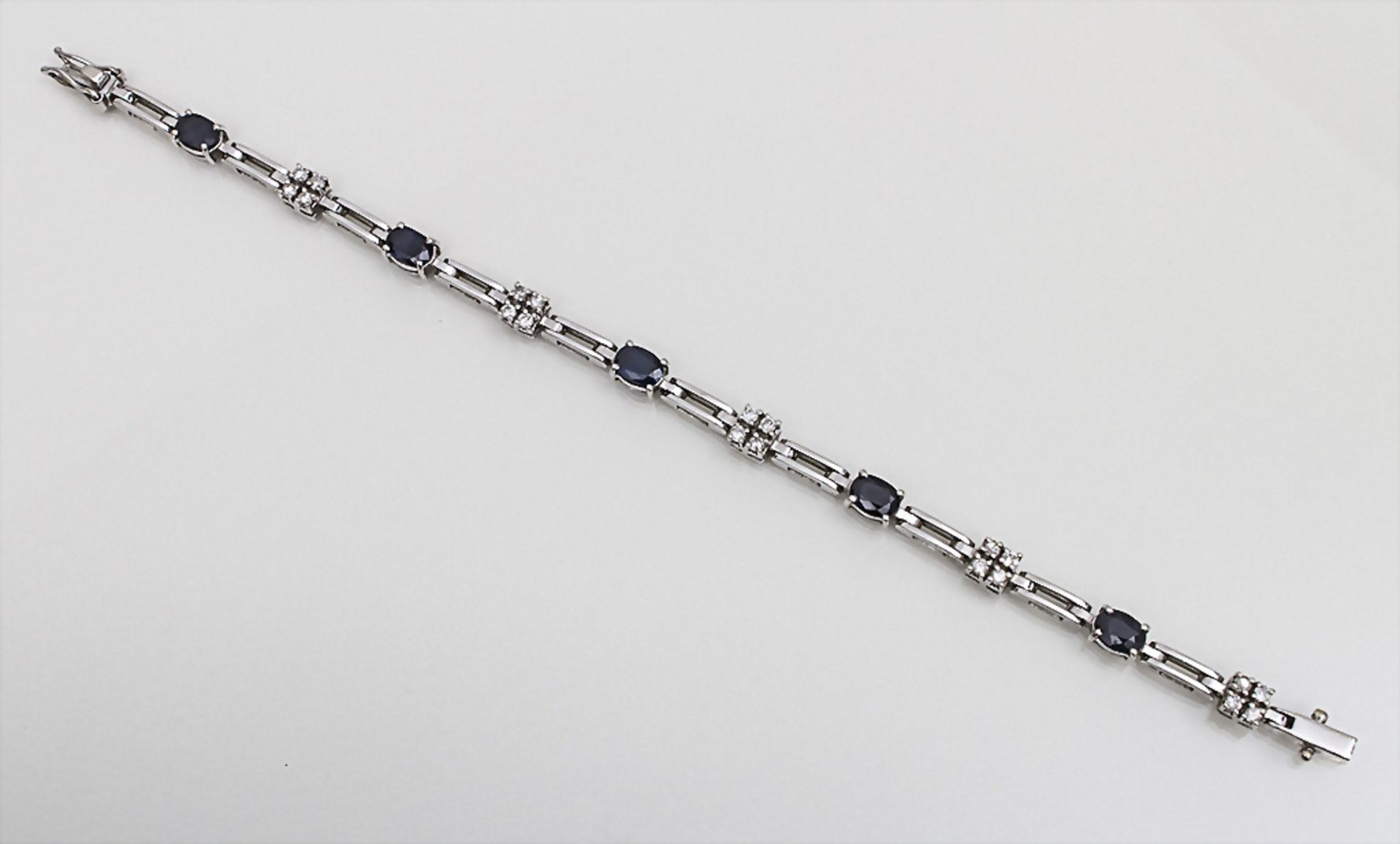 Saphir-Diamant Armband / An 18k gold sapphire + diamond bracelet