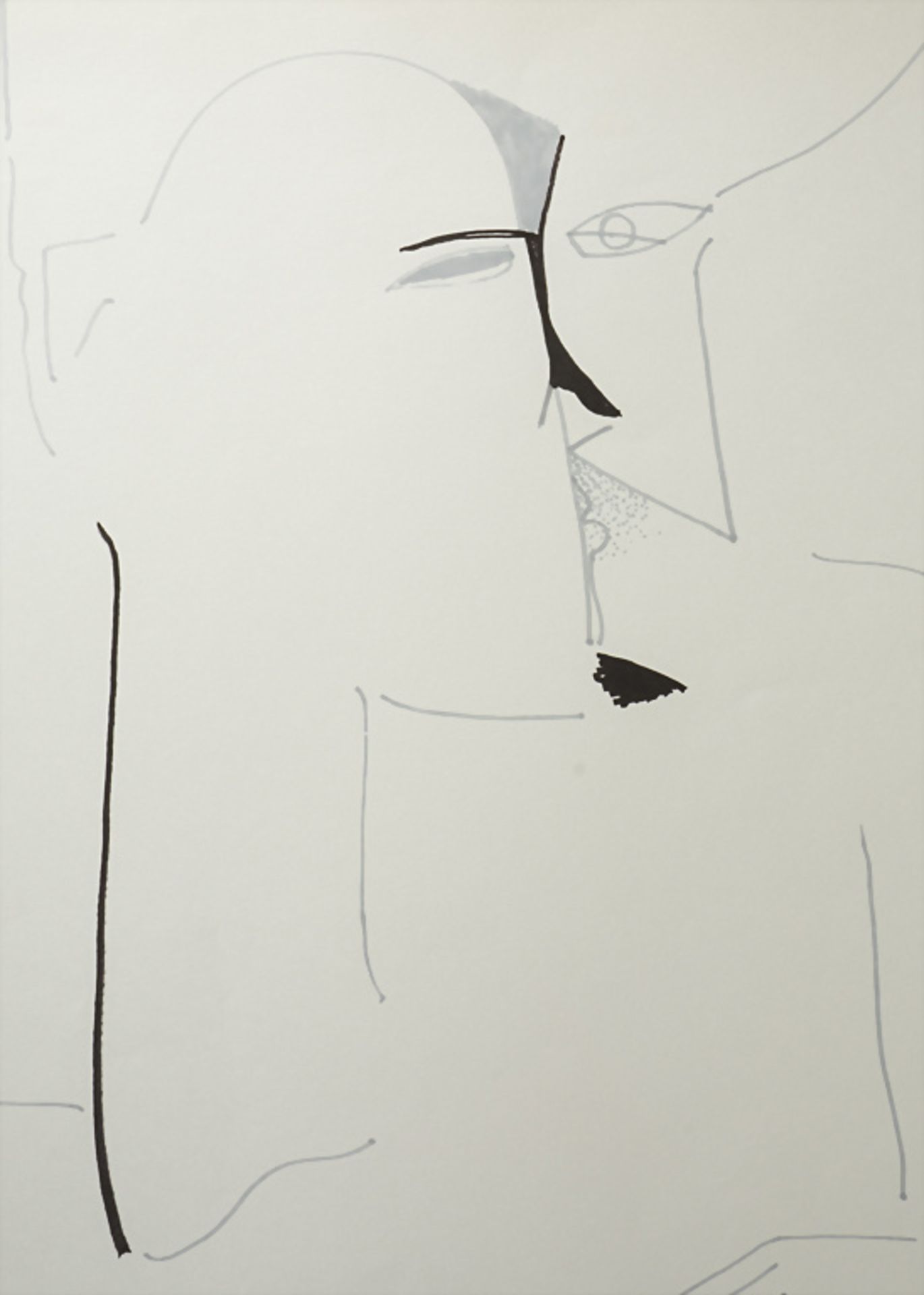 Künstler des 20. Jh., 'Abstrakte Figur im Halbprofil' / 'An abstract figure in semiprofile', ... - Bild 2 aus 2