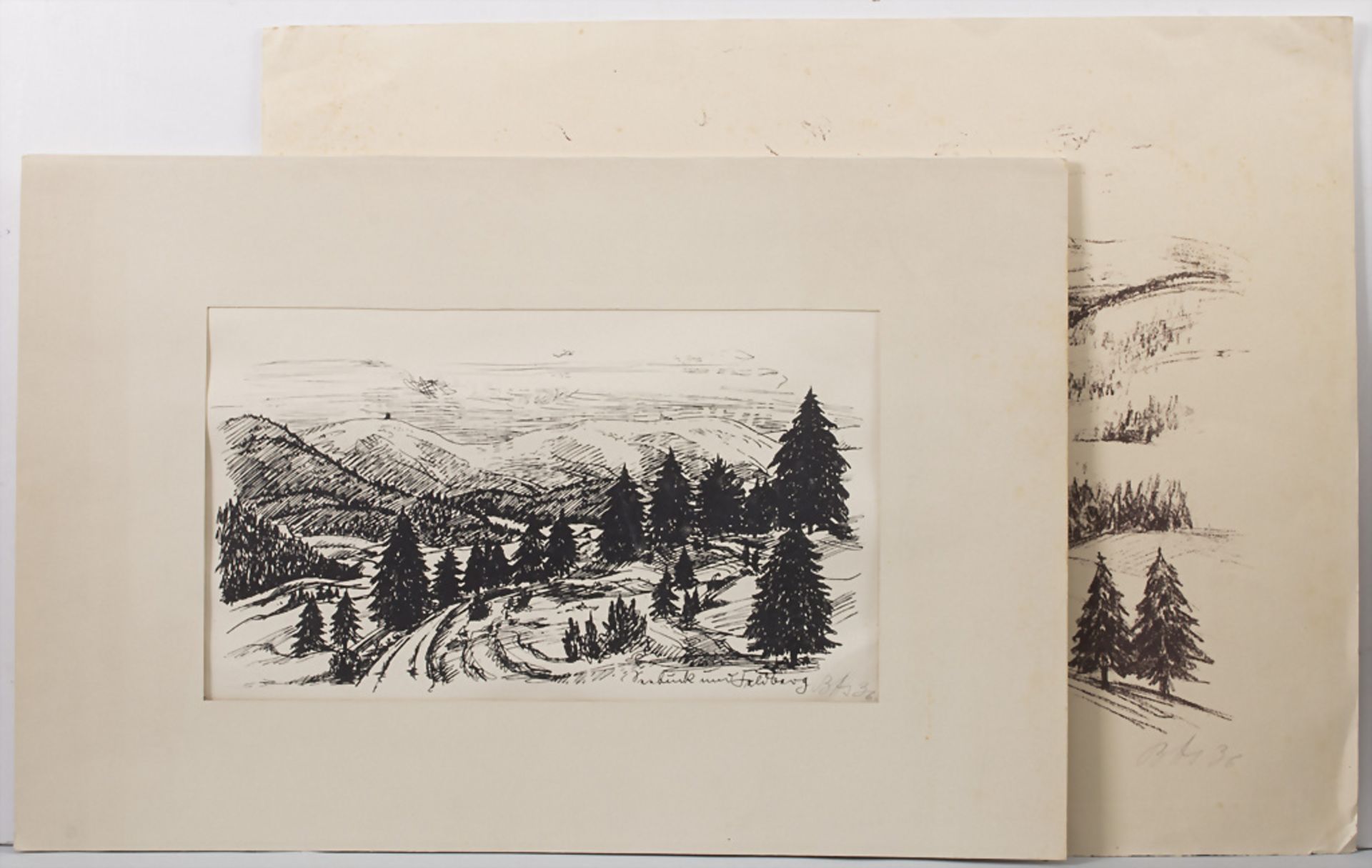 Künstler der 1930er Jahre, 2 Landschaften 'Feldberg' und 'Löwental' / 2 landscapes 'Feldberg' ...