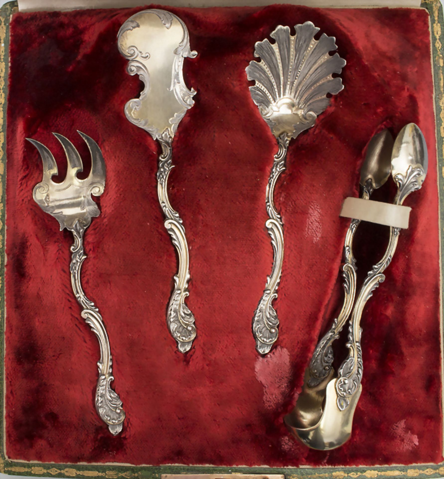 Vierteiliges Vorlegebesteck / A four-part silver serving cutlery, Alphonse Debain, Paris, um 1900 - Bild 9 aus 9