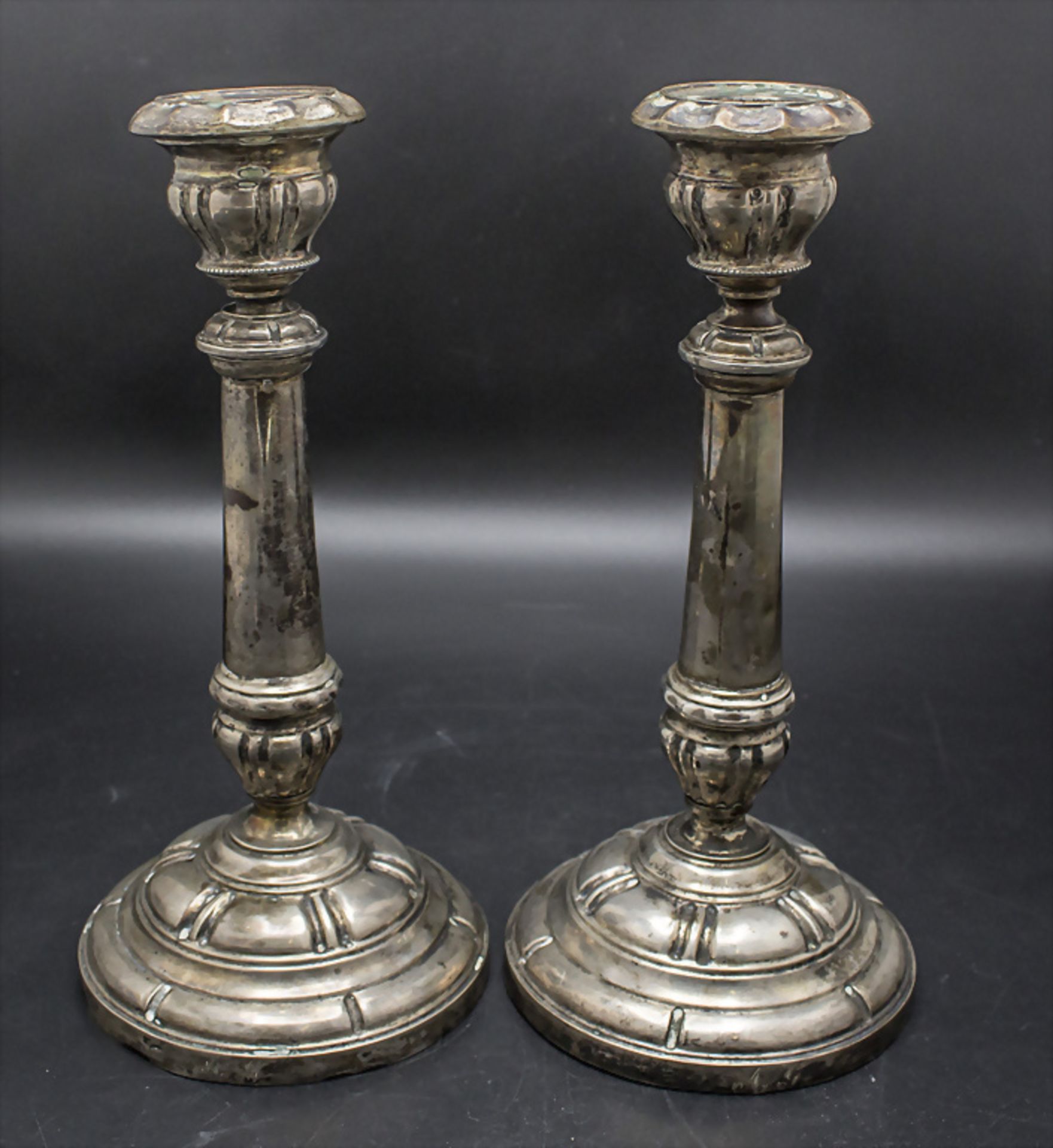 Paar Empire Kerzenleuchter / A pair of Empire silver candlesticks, Turin/Torino, um 1820