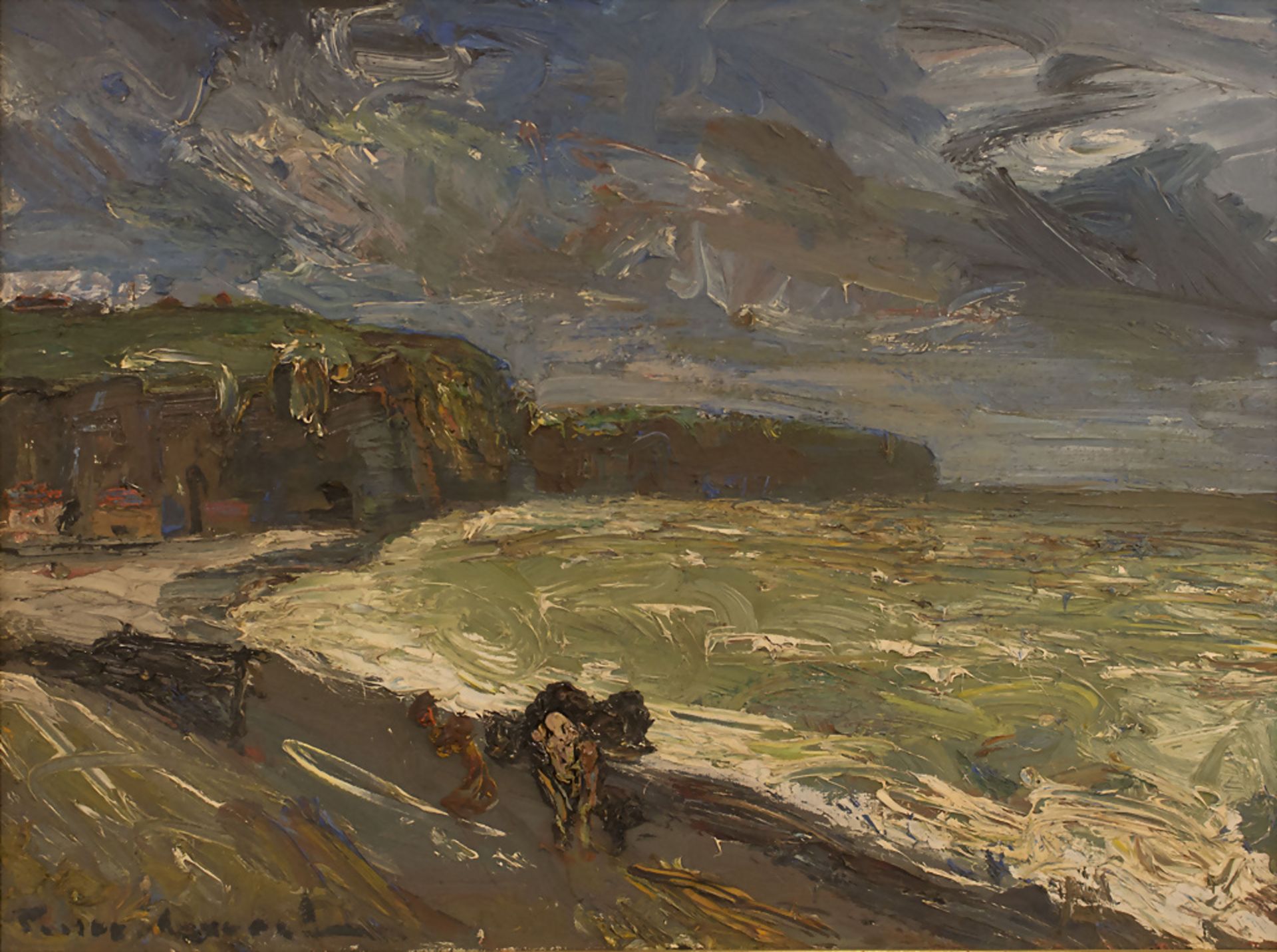 Künstler des 20. Jh., 'Figuren an der Küste' / 'Figures at the coast', wohl Frankreich