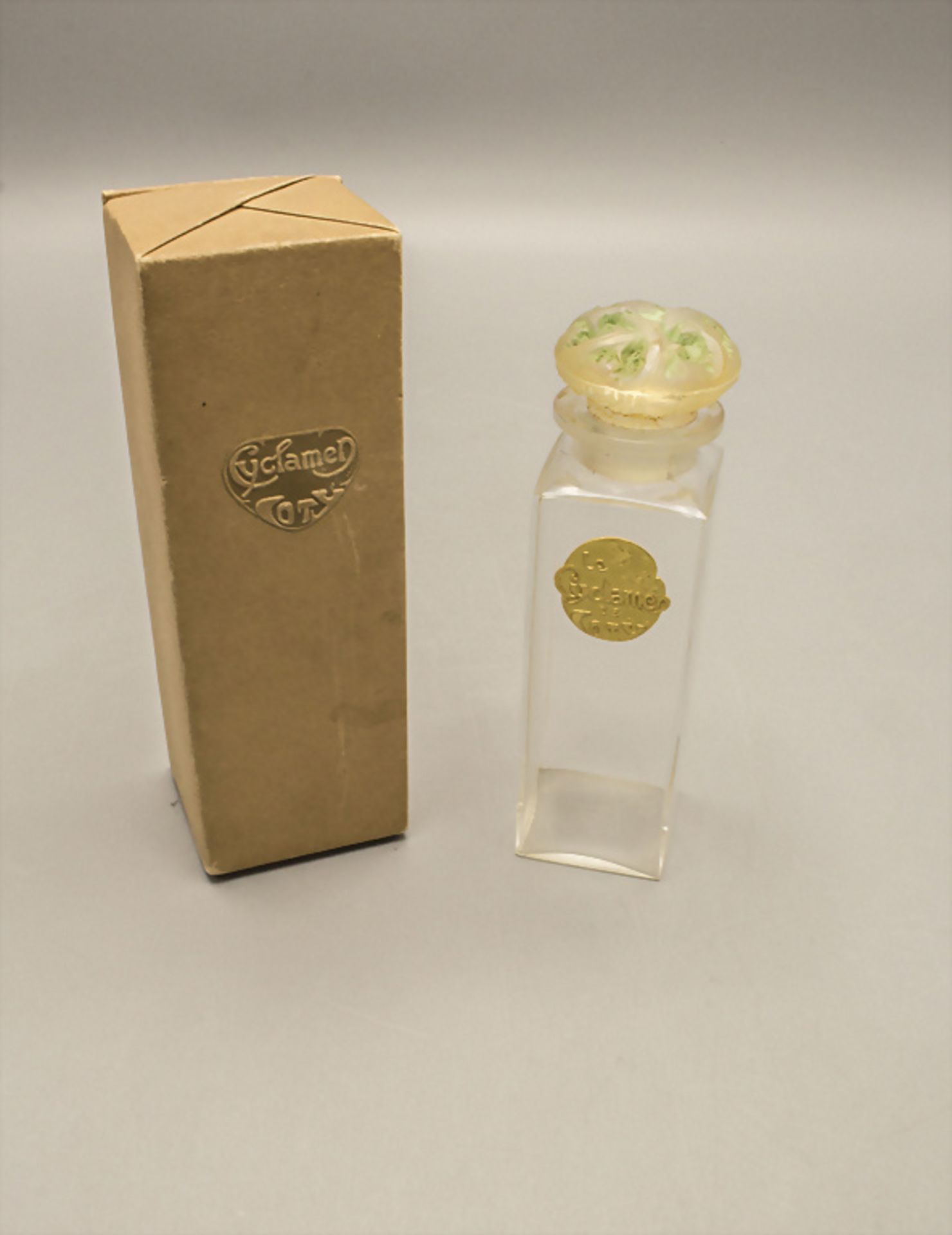 Parfümflakon CYCLAMEN, Coty / A perfume bottle CYCLAMEN, Coty, Paris, Entwurf Lalique, um 1900