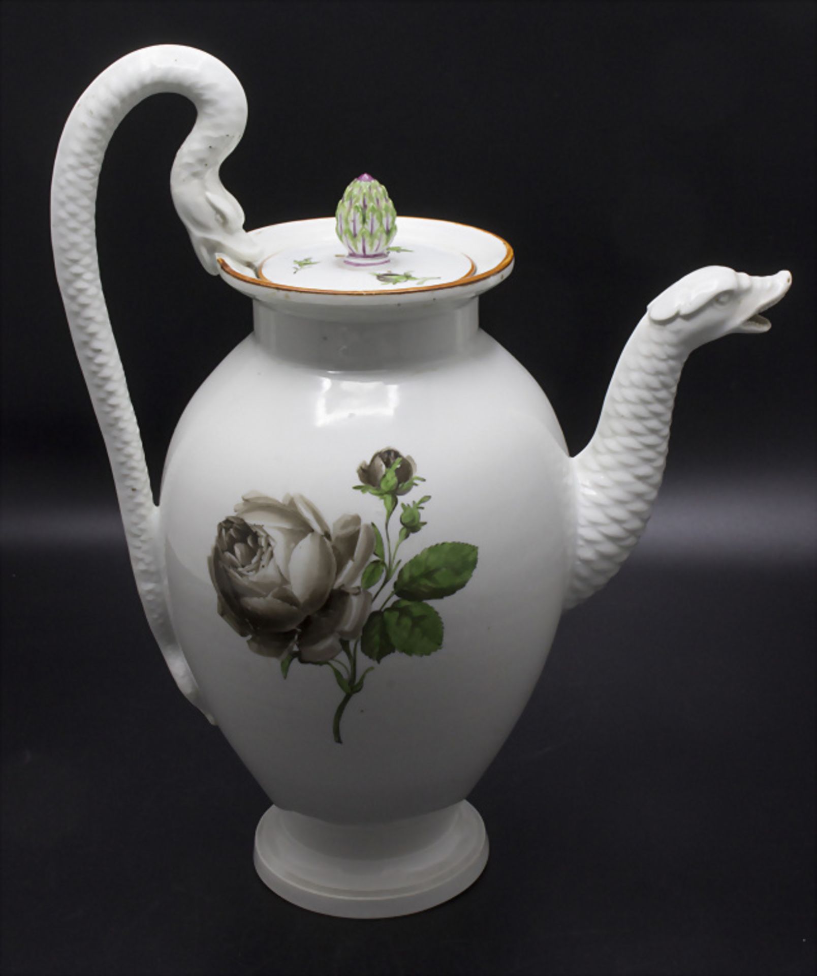 Biedermeier Kanne / An Empire coffee pot, Meissen, Anfang 19. Jh. - Bild 3 aus 8