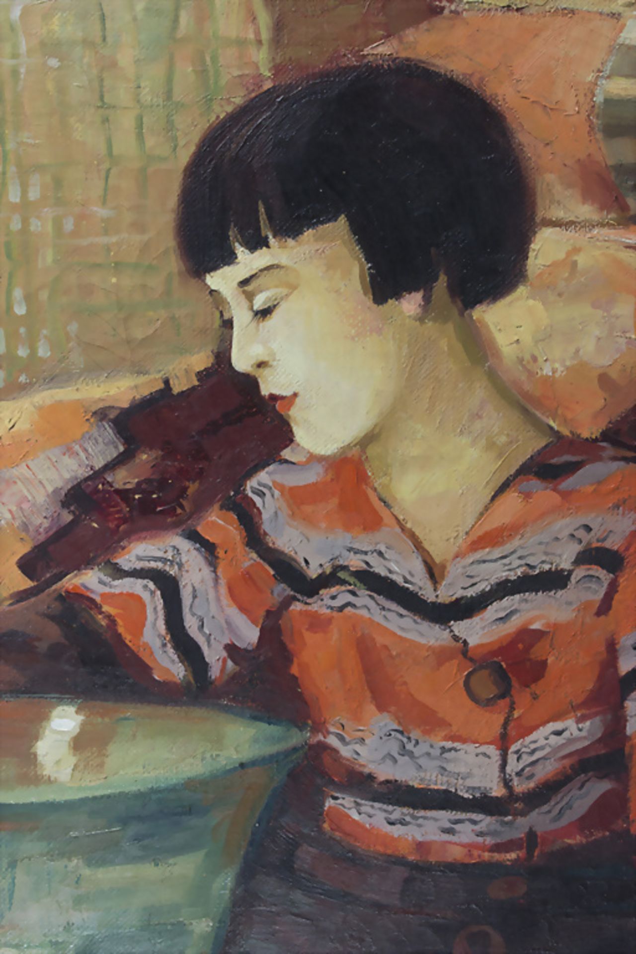 Georges Jean CONDÉ (1891-1980), Mädchen mit Goldfisch / Girl with a goldfish, 1933 - Image 3 of 4