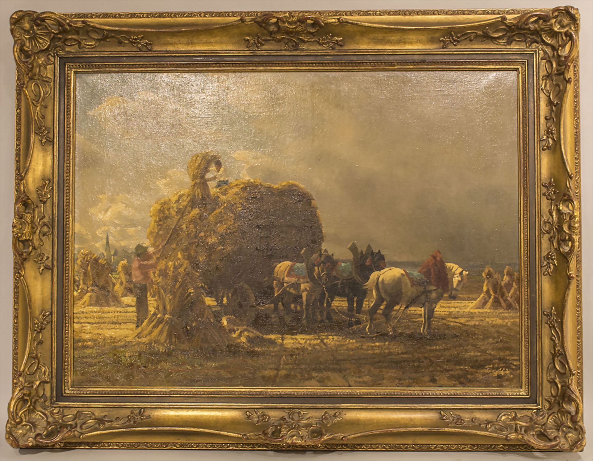 Künstler Anfang des 20. Jh., 'Getreideernte vor dem Gewitter' / 'Harvest before the thunderstorm' - Bild 2 aus 6