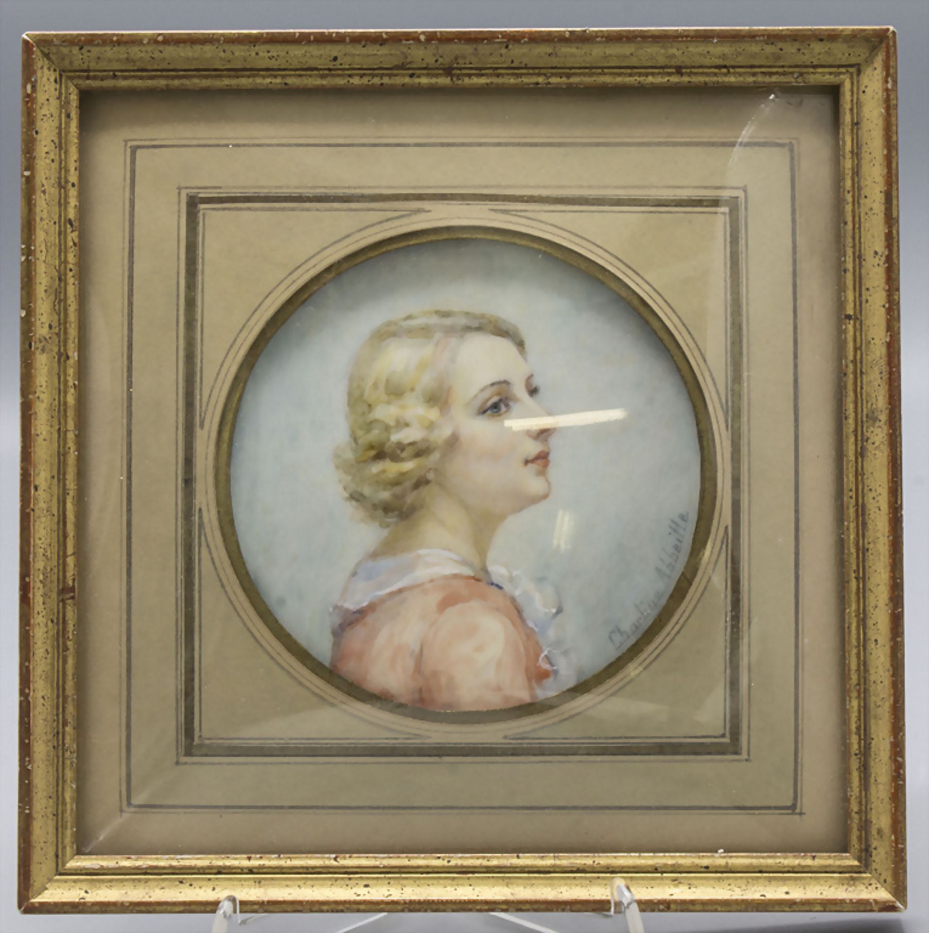 Miniaturporträt einer jungen Dame / A miniature portrait of a young lady, Charline Abbeille, ...