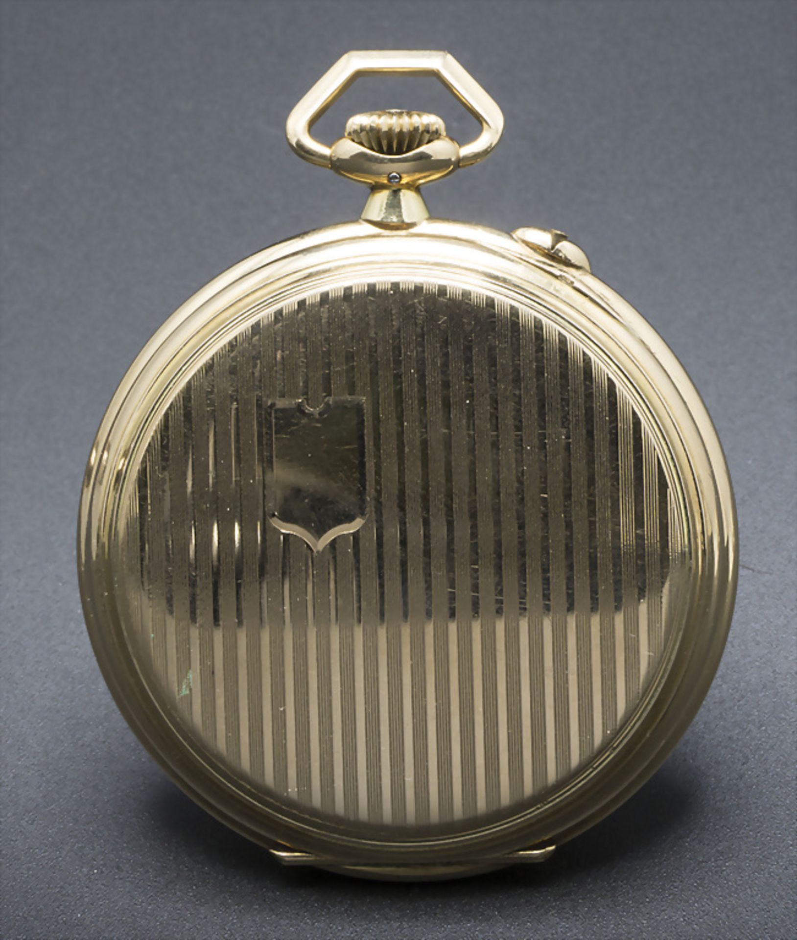 Offene Herrentaschenuhr / A 14k gold pocket watch, J. Assmann, Glashütte in Sachsen, um 1915 - Bild 4 aus 6