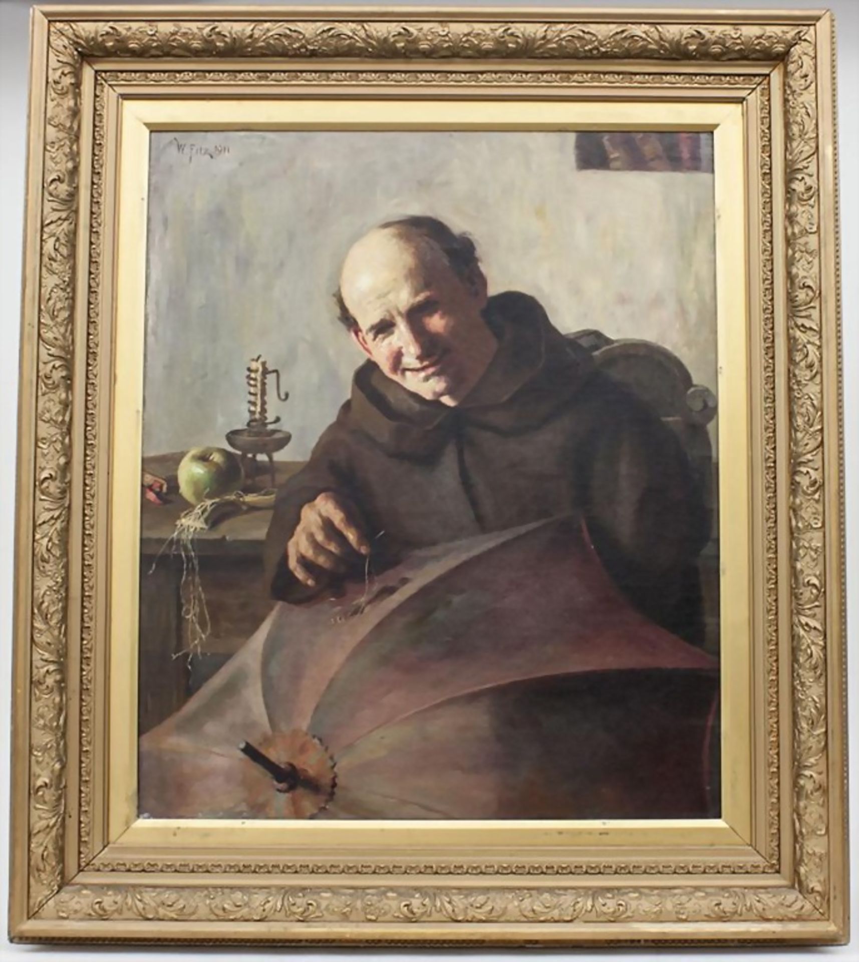 William Fritz (act. C. 1880-1915), Mönch beim Reparieren eines Regenschirms / Monk Restoring ... - Bild 3 aus 4