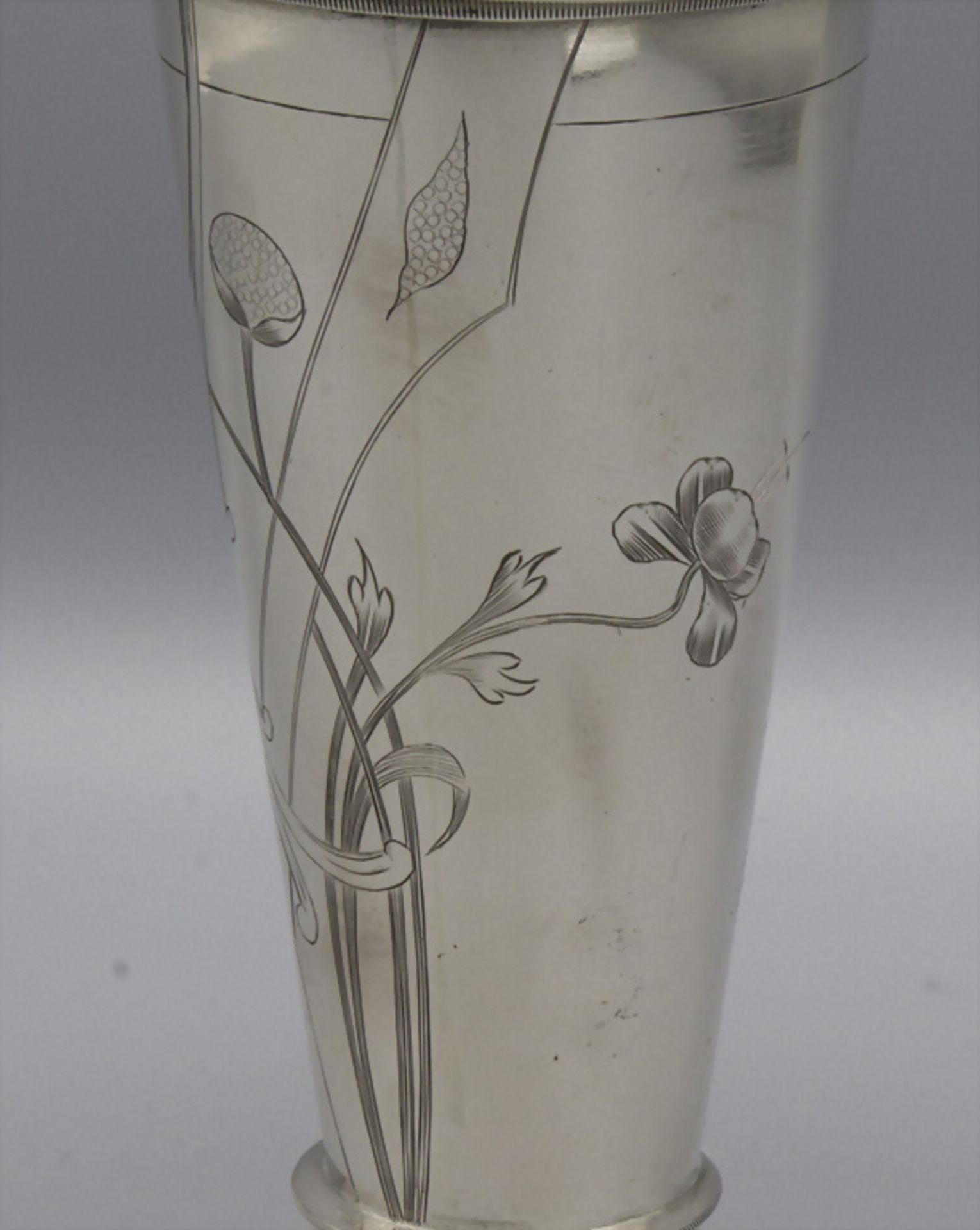 Jugendstil Vase / An Art Nouveau silver vase with flowers, Moskau/Moscow, nach 1908 - Bild 5 aus 8
