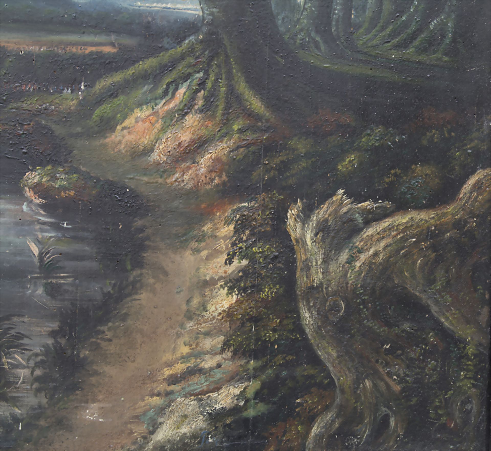 Künstler des 18. Jh., 'Hügellandschaft mit Figurenstaffage' / 'A hilly landscape with figures' - Bild 4 aus 9