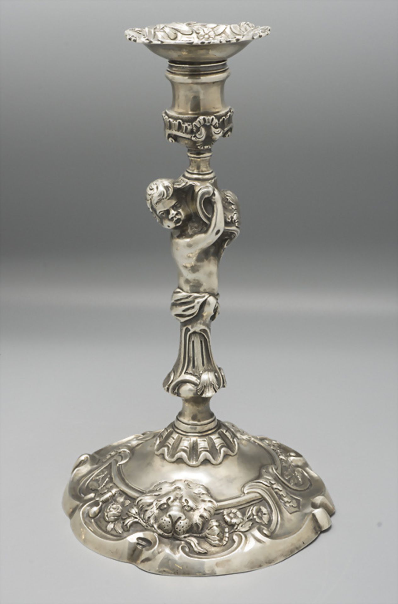 Paar Rokoko Silber Kerzenleuchter / A pair of Rococo silver candlesticks, John Cafe, London, 1749 - Image 2 of 27
