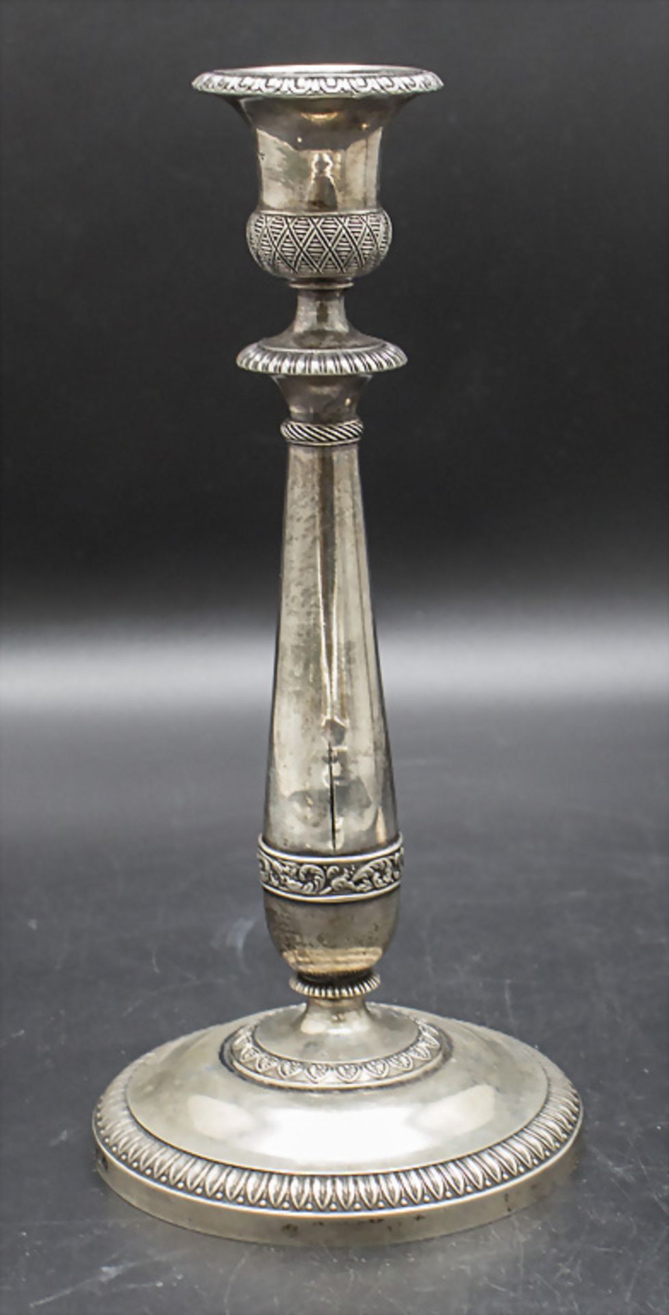 Paar Empire Kerzenleuchter / A pair of Empire silver candlesticks, Venedig/Venice, um 1820 - Image 4 of 7