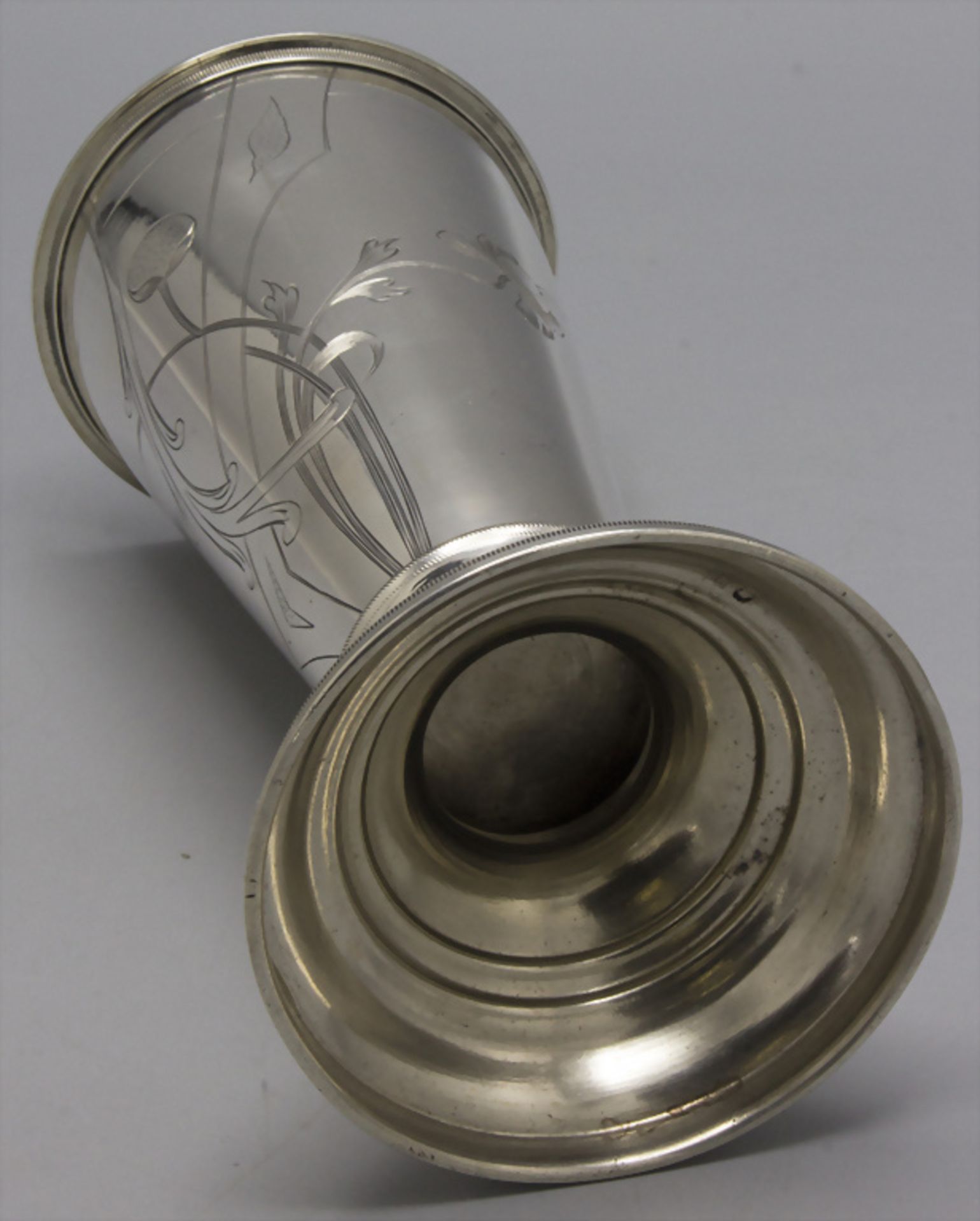 Jugendstil Vase / An Art Nouveau silver vase with flowers, Moskau/Moscow, nach 1908 - Bild 6 aus 8